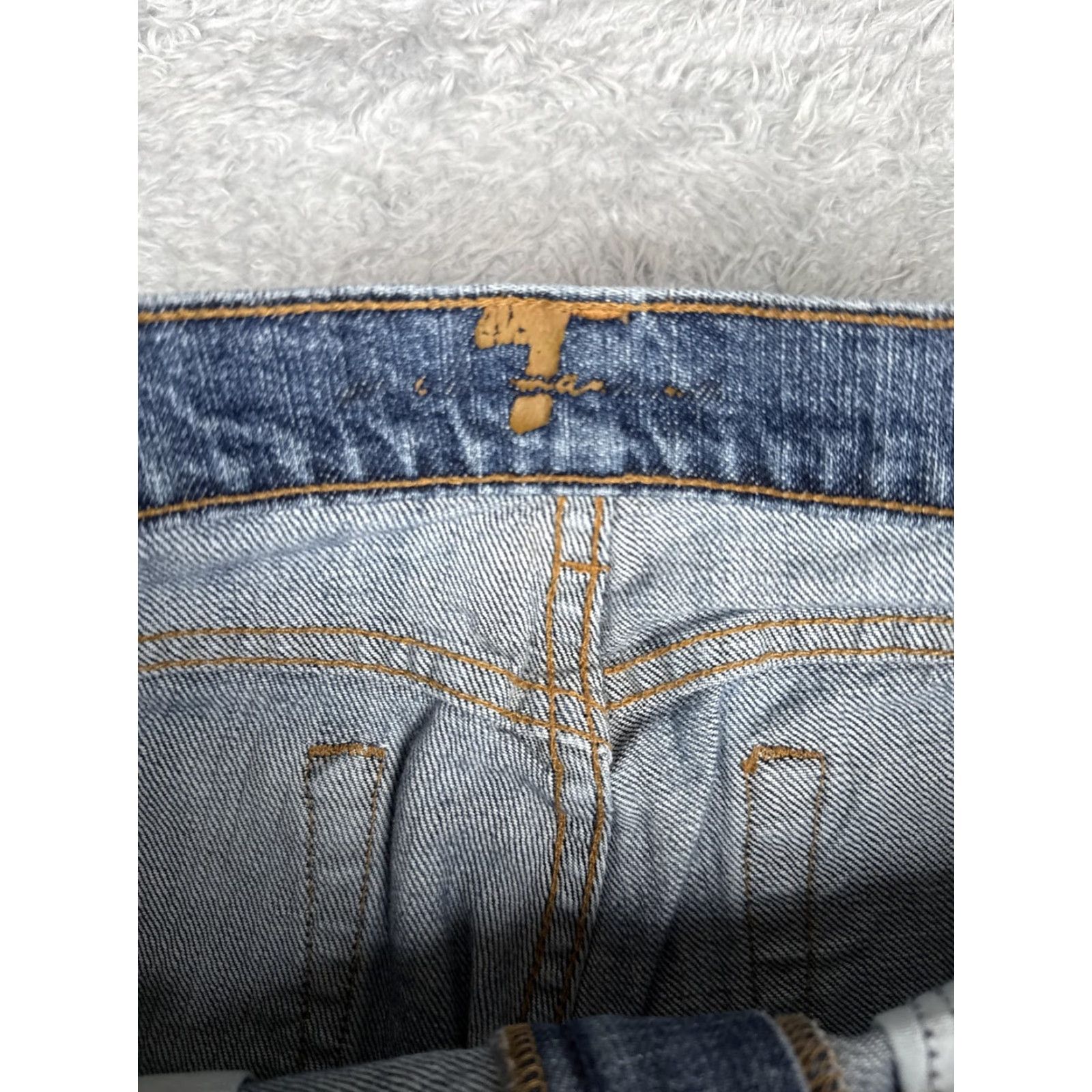 7 For All Mankind 7 For All Mankind Jeans Womens 28 Blue Low Rise Straight Stretch Denim 28x26 Size 28" / US 6 / IT 42 - 6 Thumbnail