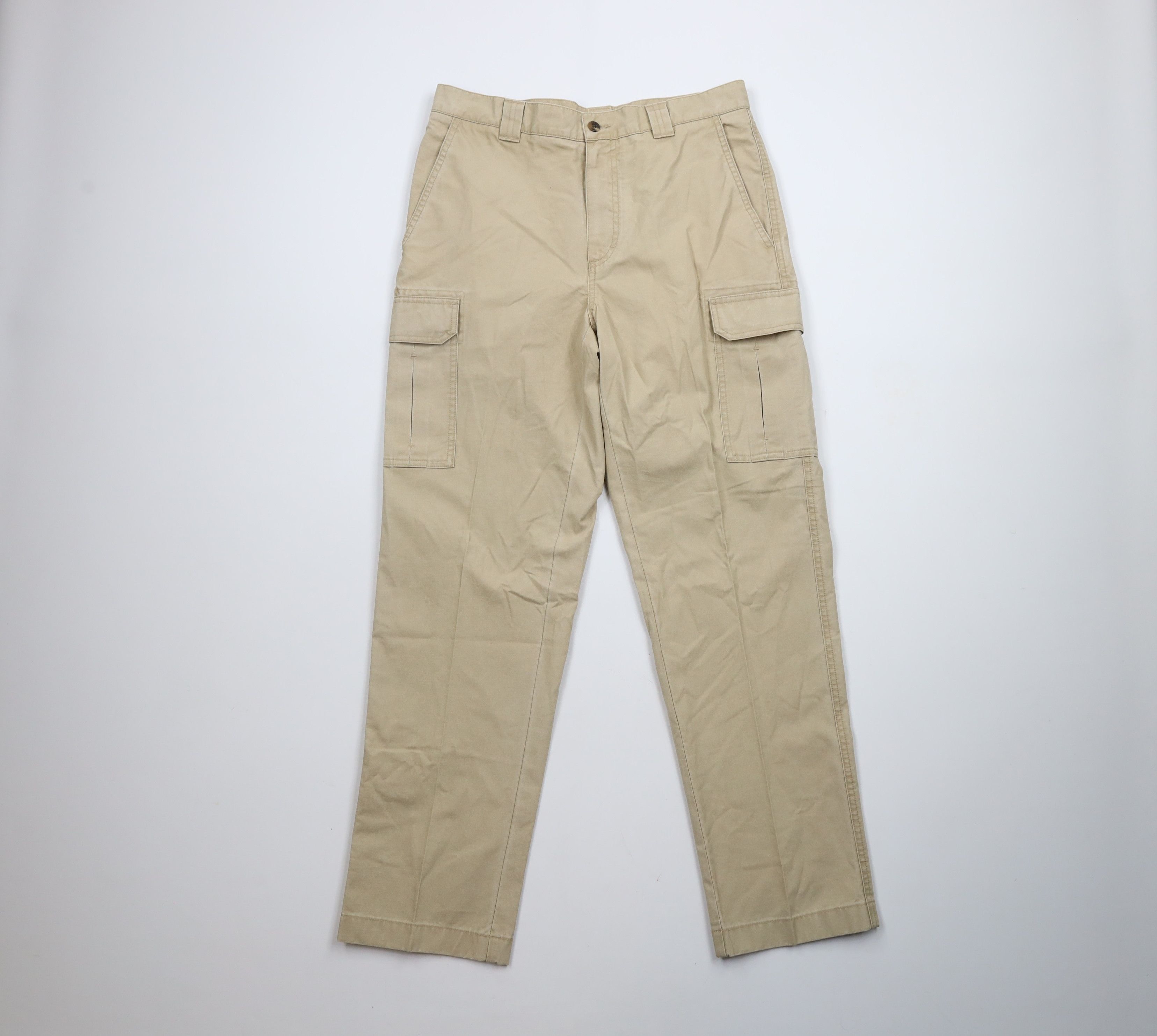 L.L. Bean × Vintage Vintage 90s LL Bean Stonewash Straight Leg Cargo Pants Beige Size US 31 - 1 Thumbnail