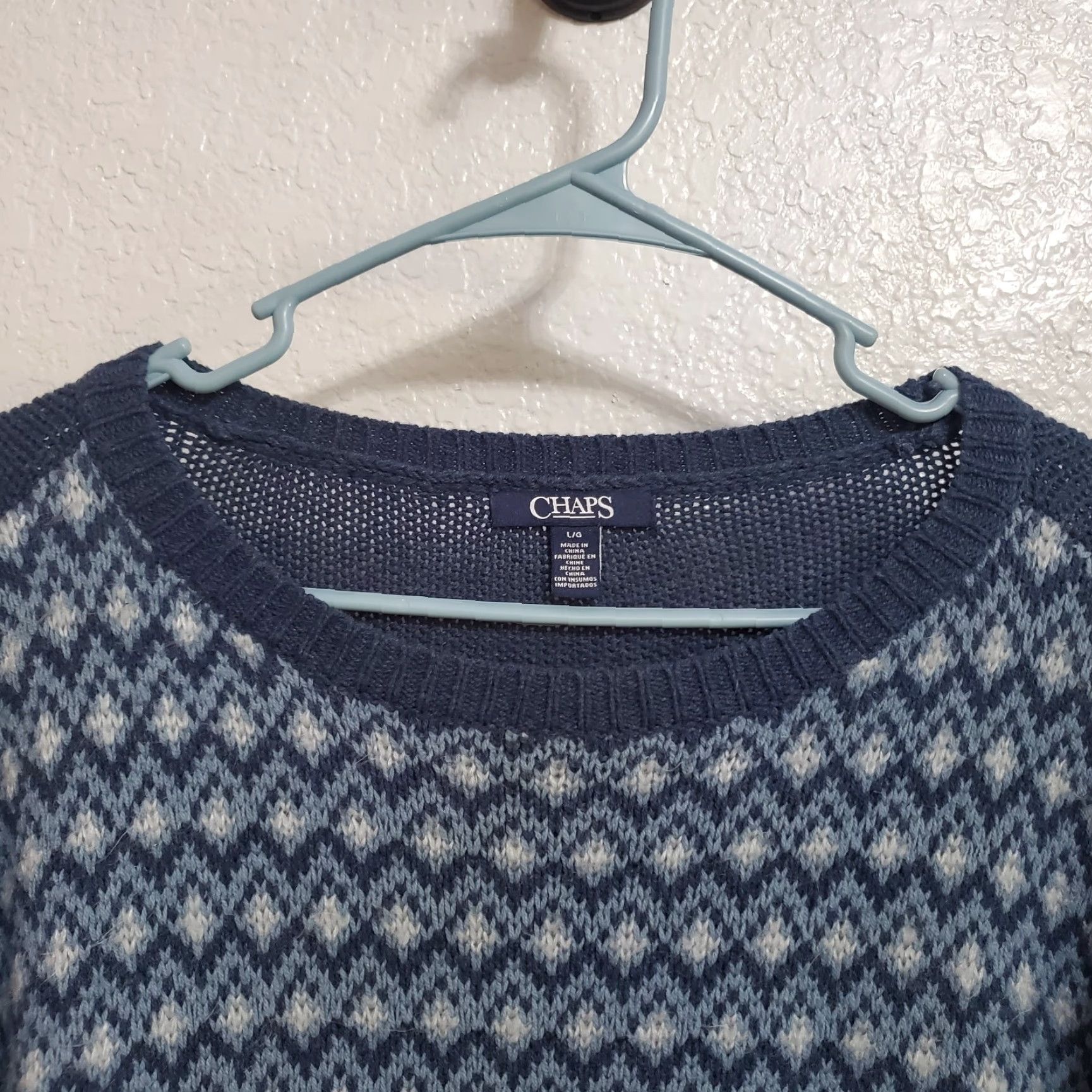 Chaps Chaps Sweater Women L Blue Nordic Long Sleeve Knit Pullover Side Slit Winter Size L / US 10 / IT 46 - 3 Thumbnail