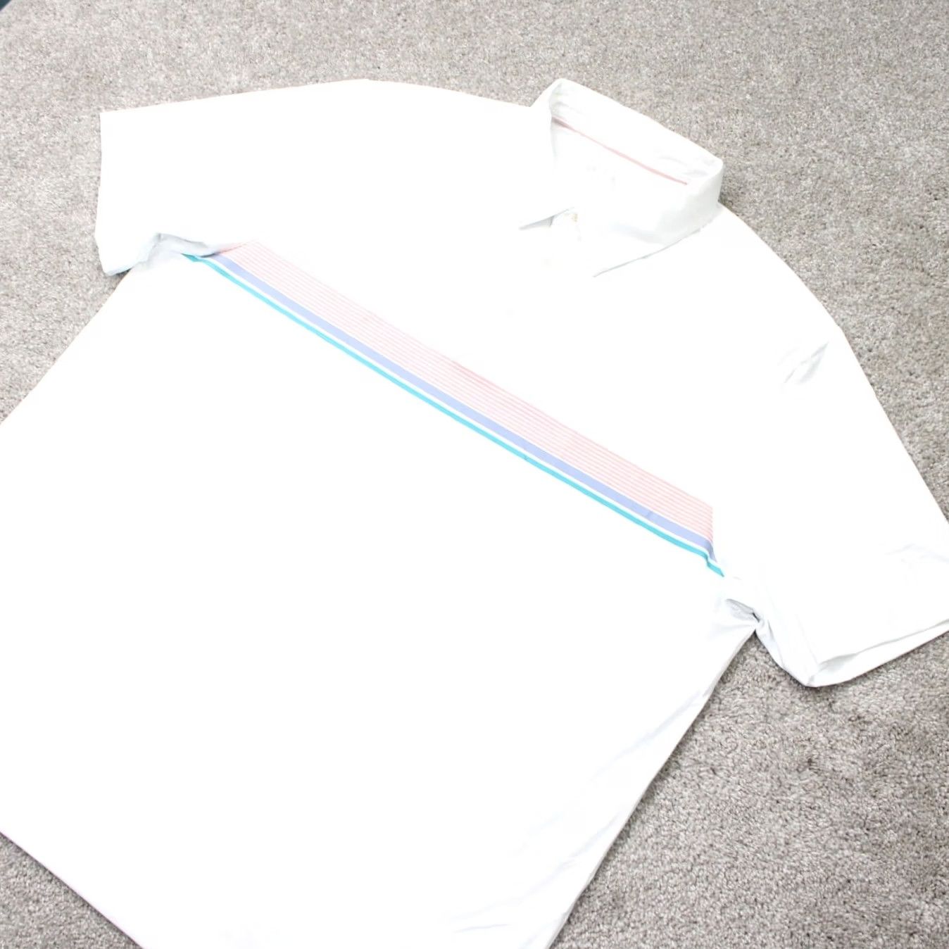 Vintage Maelreg Polo Shirt Men 2XL XXL White/Orange/Blue Golf Stretch Short Sleeve Size US XXL / EU 58 / 5 - 2 Thumbnail