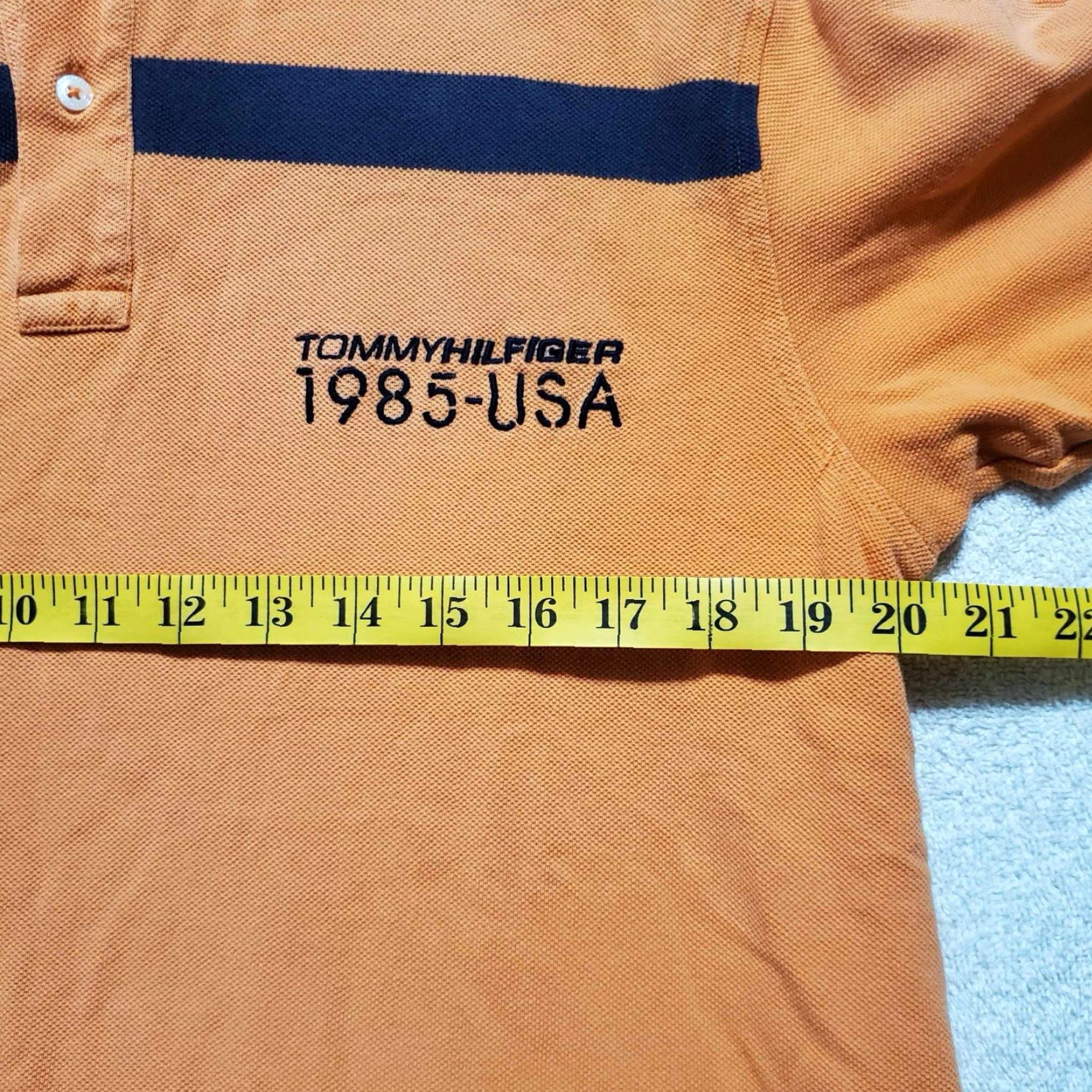 Tommy Hilfiger VINTAGE Tommy Hilfiger Polo Shirt Mens Large Orange 90s Short Sleeve Rugby Polo Shirt Mens Orange L Size US L / EU 52-54 / 3 - 4 Thumbnail