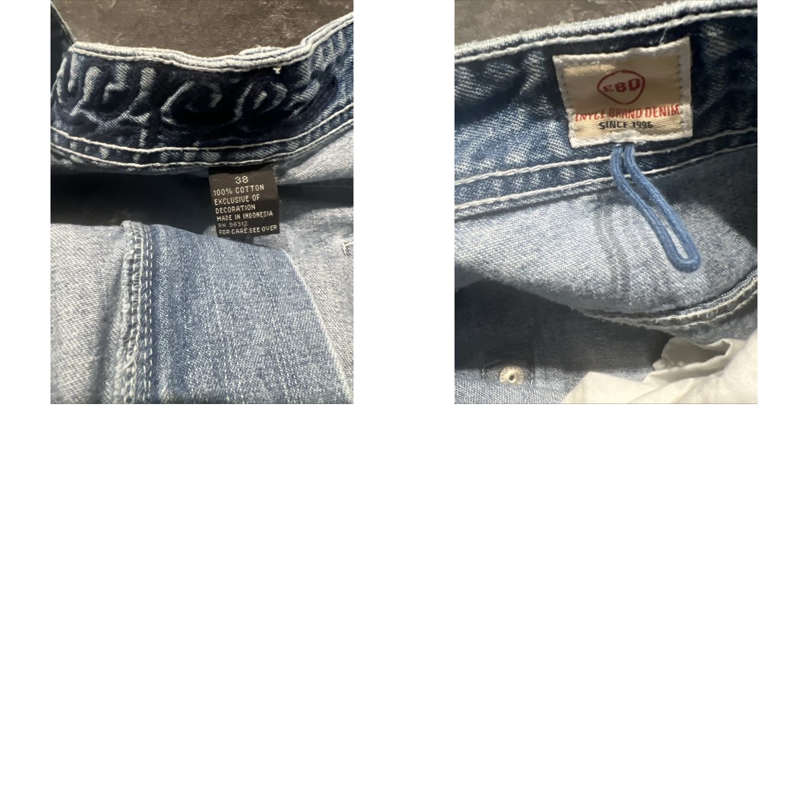 Enyce VINTAGE Enyce Bermuda Jeans Shorts Men 38 Blue Denim Embroidered Graffiti Baggy Jorts 90s Grunge Hip Hop Mens Size US 38 / EU 54 - 10 Thumbnail