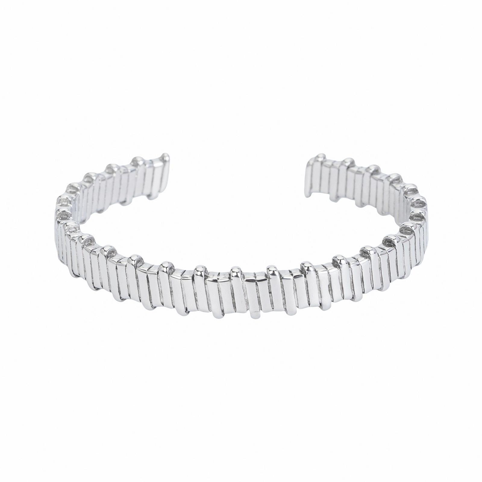 Jewelry Broken Silver Cuff – Wide Cold Wind Bracelet, Unisex Size ONE SIZE - 5 Thumbnail