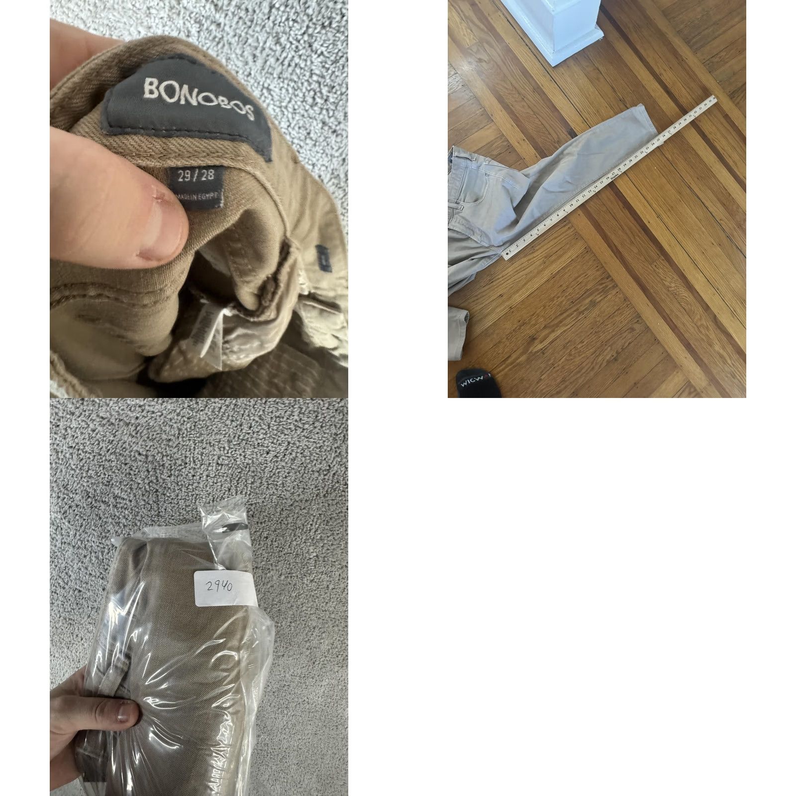 Bonobos Bonobos Jeans Mens 29x28 Beige Straight Leg Stretch Denim Casual Khaki Pants Jeans Men 29 Beige Straight Leg Size US 29 - 10 Thumbnail