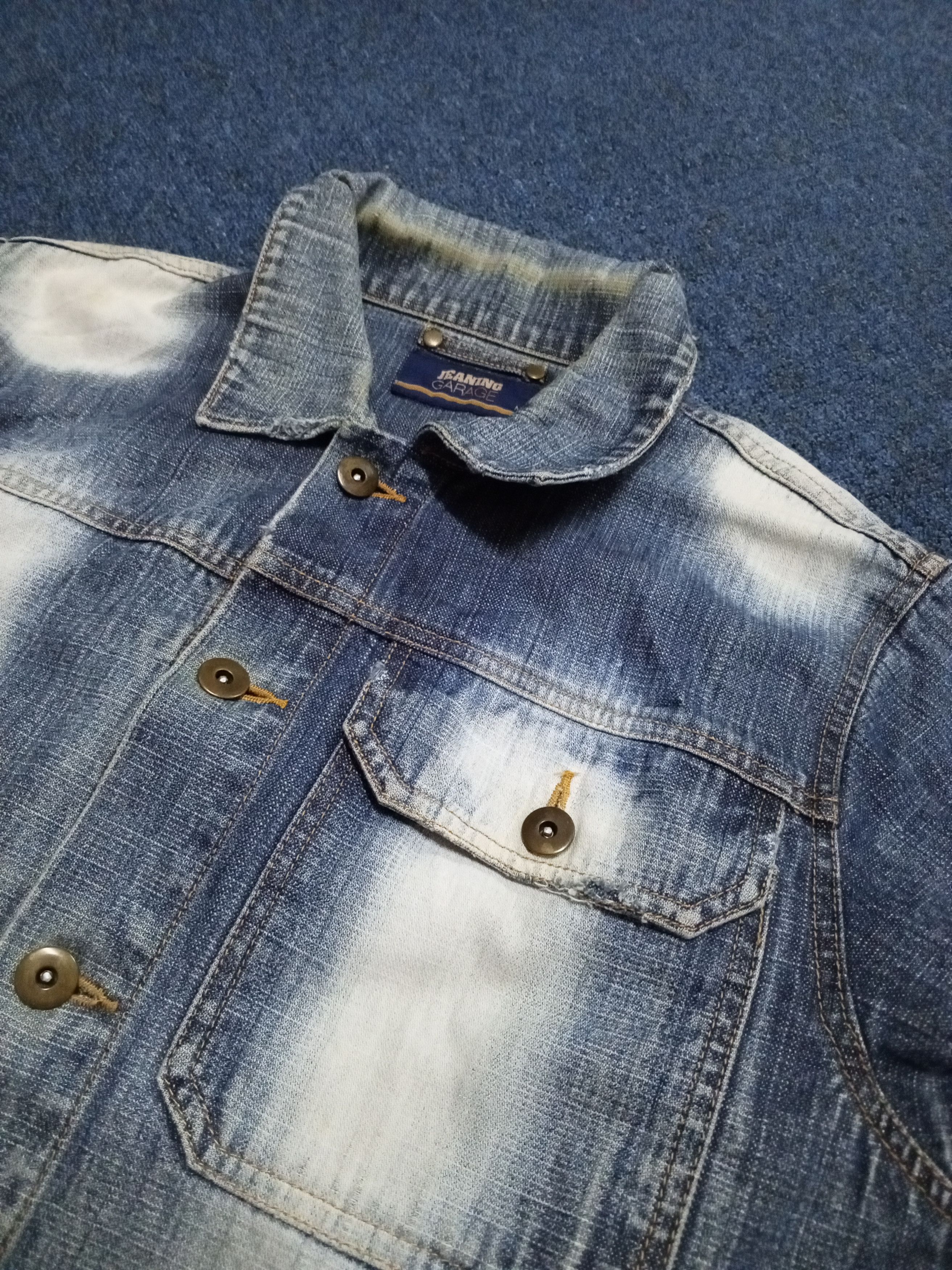 Japanese Brand JEANING GARAGE DENIM JACKET RARE Size US L / EU 52-54 / 3 - 9 Thumbnail