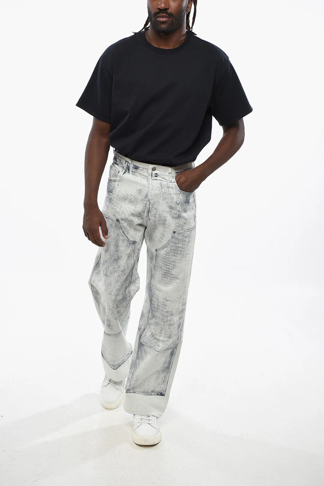 Dior og1mm0326 Relaxed-Fit Bleached-Effect Jeans in Blue Size US 32 / EU 48 - 4 Thumbnail