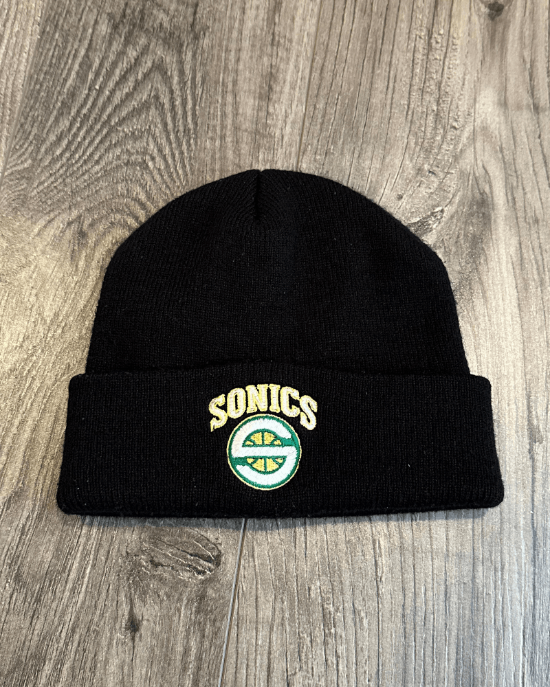 NBA × Vintage Vintage Seattle Sonics NBA Black Beanie Toque Hat Size ONE SIZE - 1 Thumbnail
