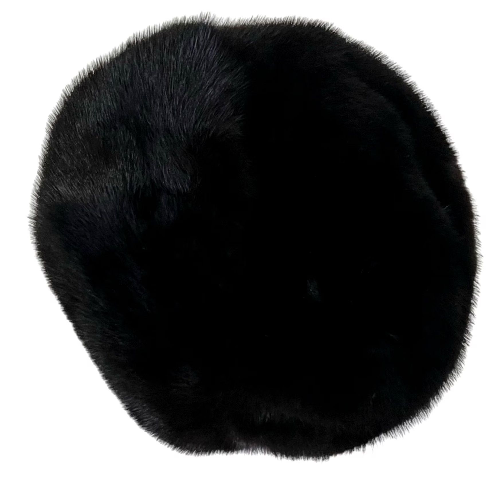 Walmart VINTAGE Almar Creation Fur Hat Women Black One Size Winter Women Black Fur Hat Vintage Size ONE SIZE - 5 Thumbnail