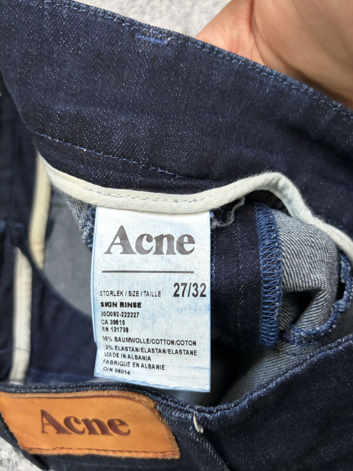 Acne Studios Acne Studios Skin Rinse Dark Blue Indigo Back Zip Jeans 27 Size 27" / US 4 / IT 40 - 4 Thumbnail