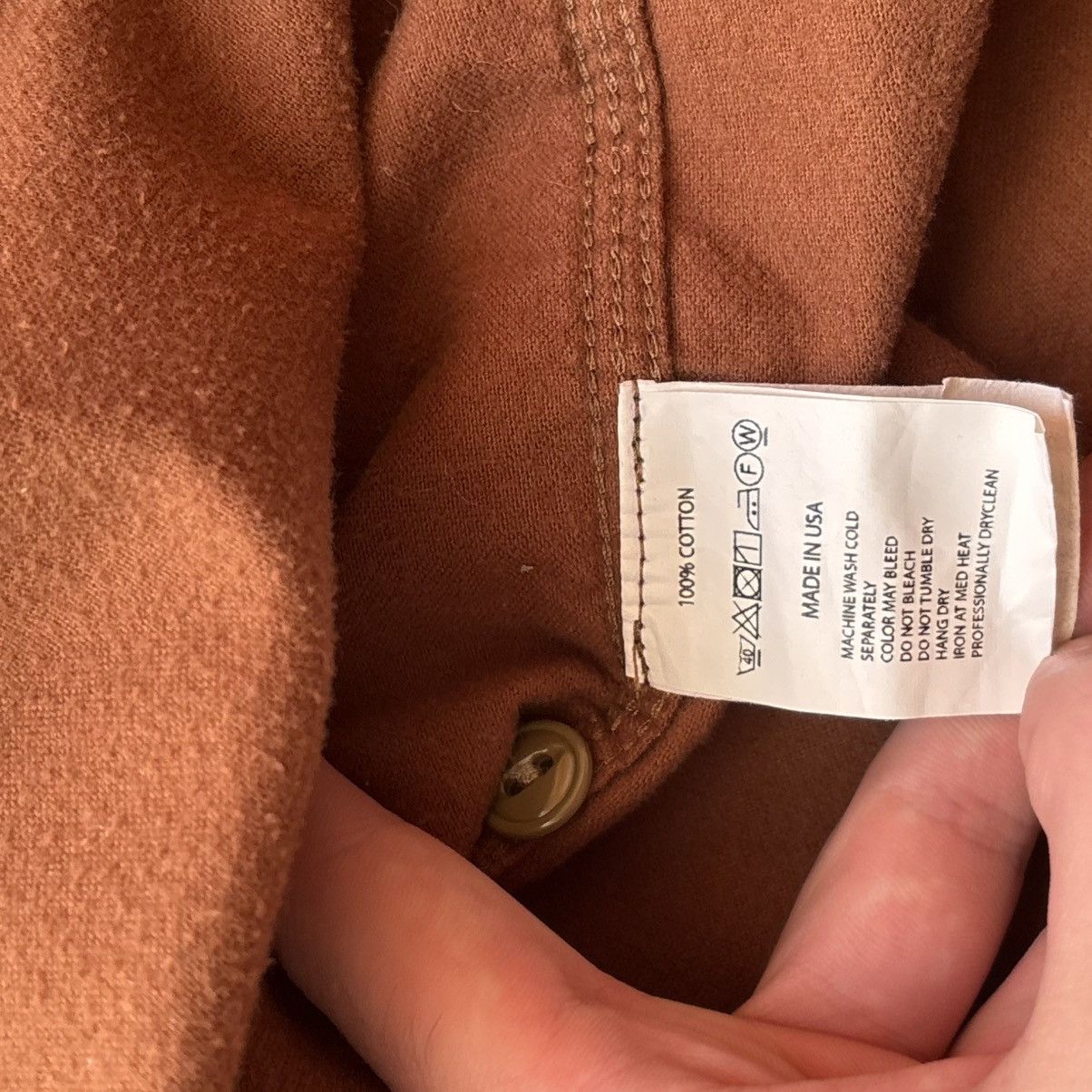 Engineered Garments Engineered Garments Work Shirt Solid Cotton Flannel Brown Size US L / EU 52-54 / 3 - 9 Thumbnail