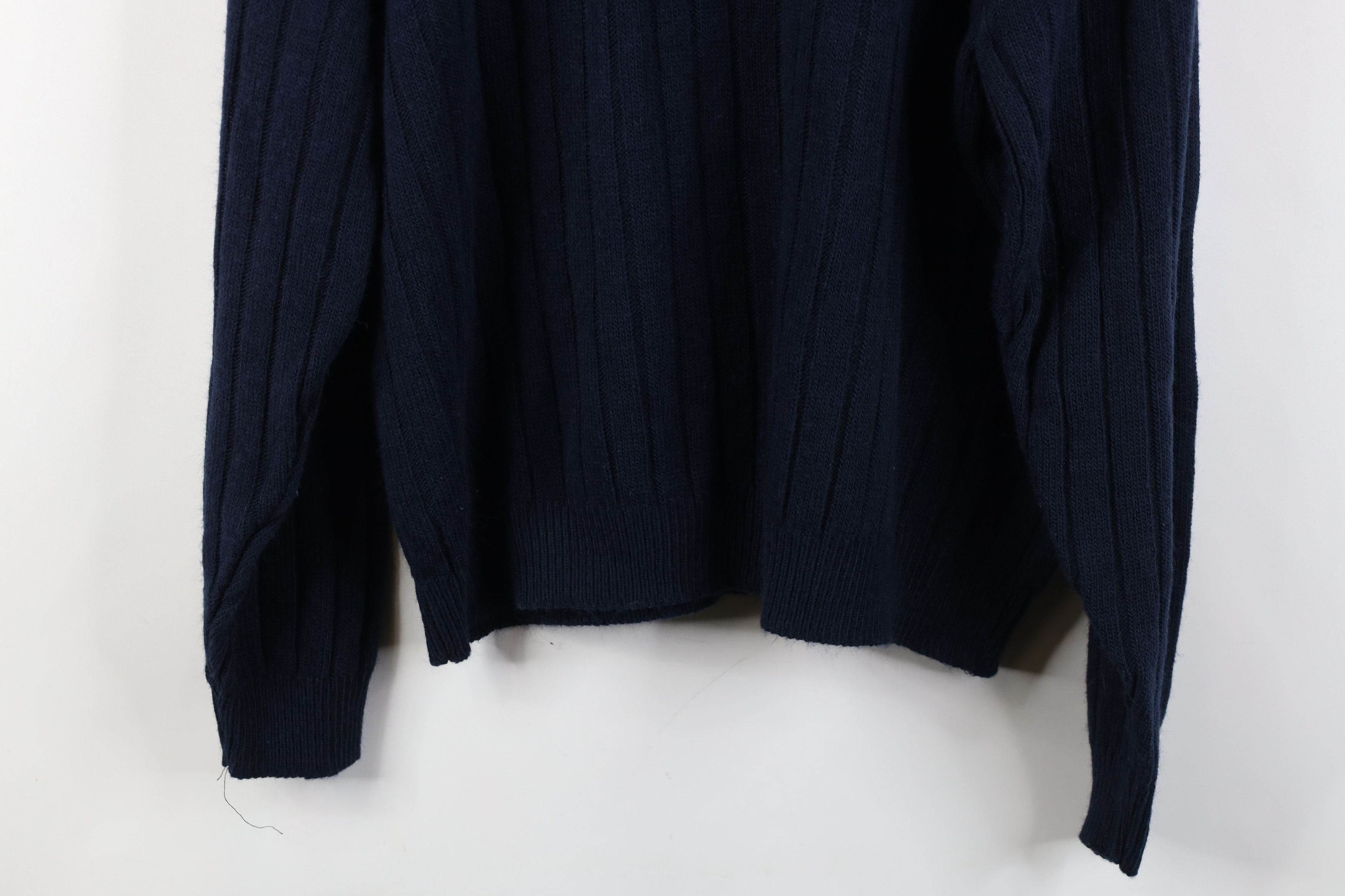 Vintage Vintage 90s Streetwear Boxy Fit Ribbed Knit Sweater Blue USA Size US XXL / EU 58 / 5 - 11 Thumbnail