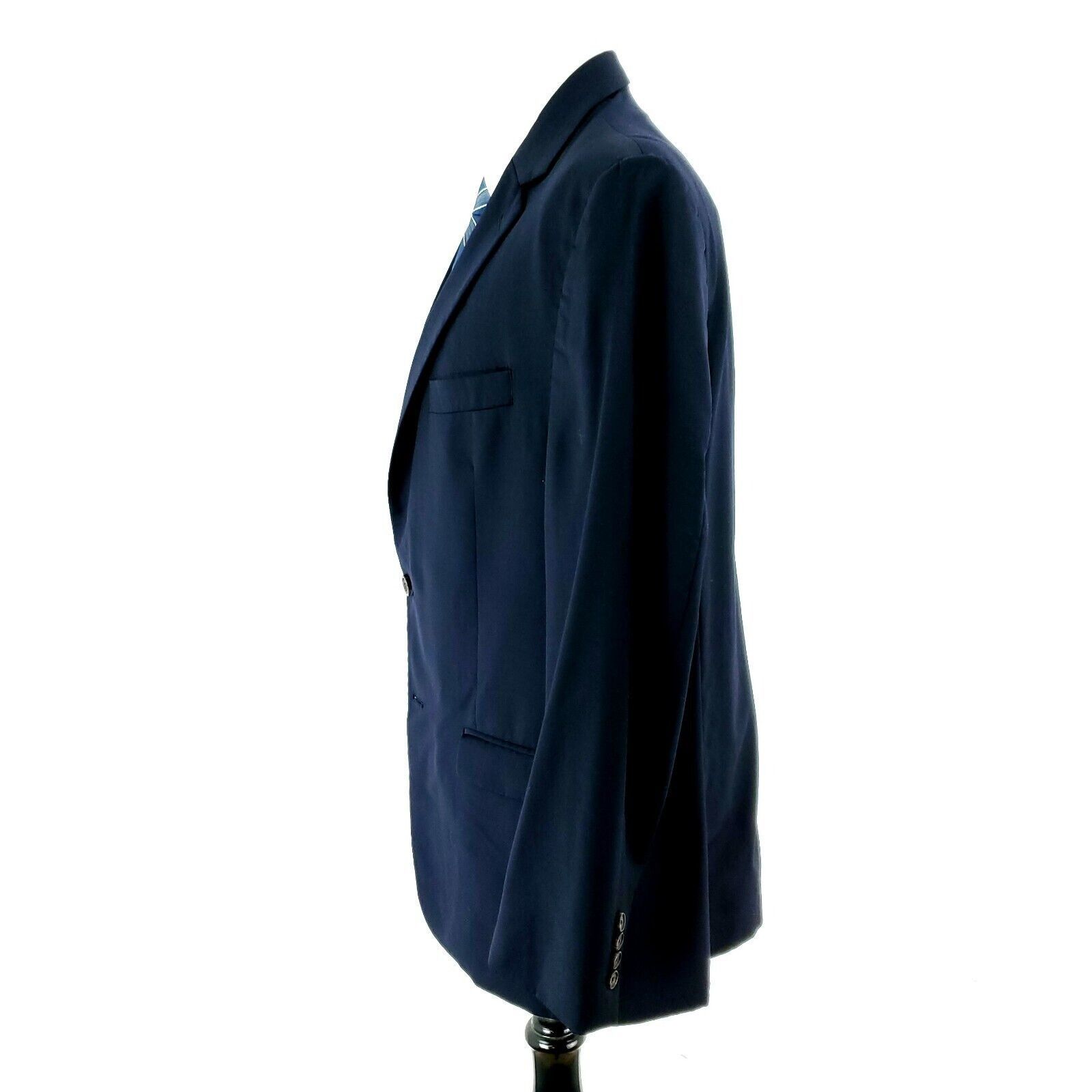 Lauren Ralph Lauren Lauren Ralph Lauren Wool 2 Button Blazer 40R Solid Blue Size 40R - 4 Thumbnail
