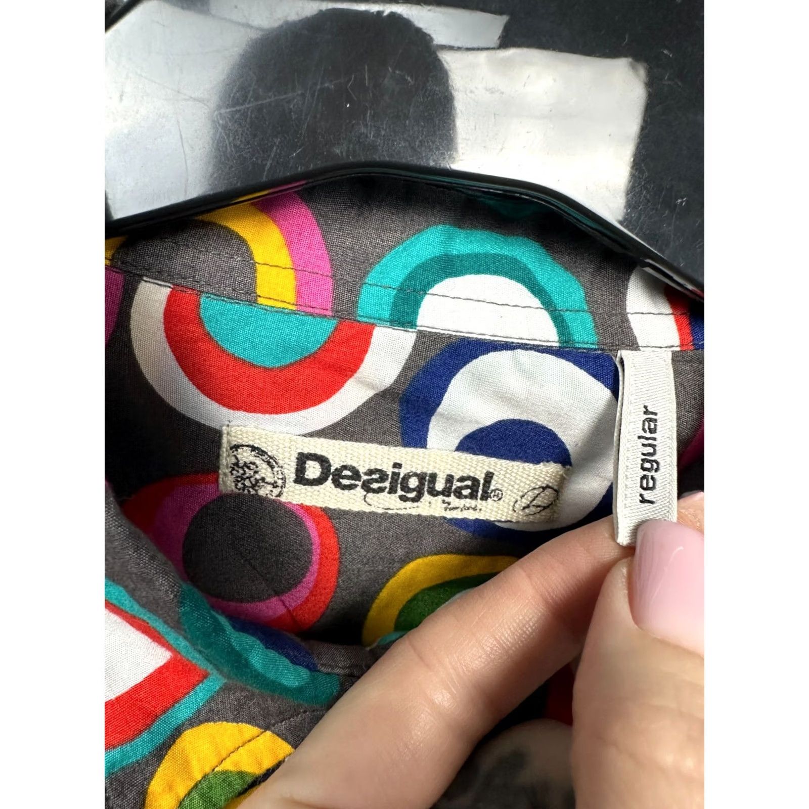 Desigual Desigual Mens Long Sleeve Shirt L Blue Cotton Button-Up Shirt Mens Size US L / EU 52-54 / 3 - 3 Thumbnail