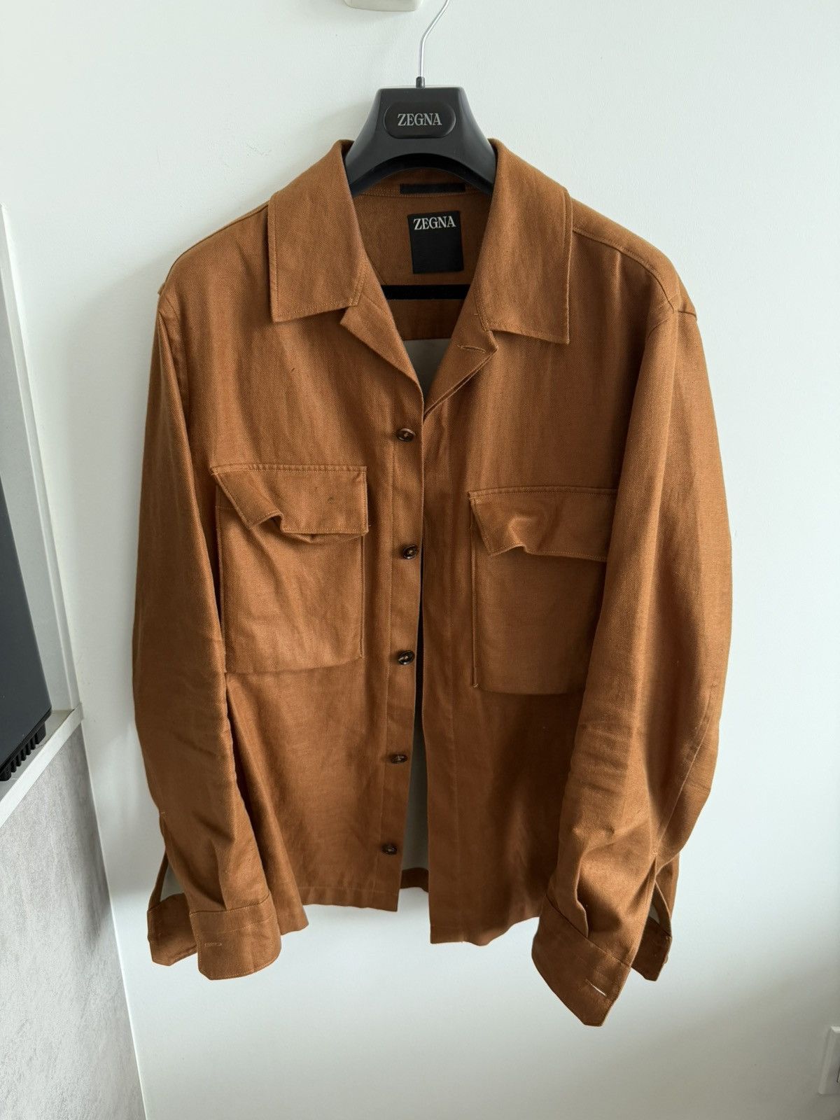Ermenegildo Zegna Zegna Linen Work Coat Orange Brown Size US L / EU 52-54 / 3 - 1 Thumbnail