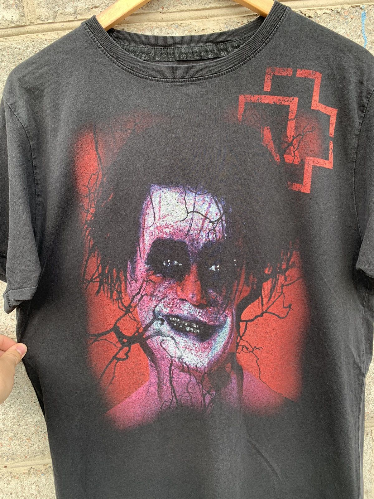 Band Tees × Vintage Vintage Rammstein Mein Herz Brennt Hardcore Metal Tee Size US L / EU 52-54 / 3 - 2 Thumbnail
