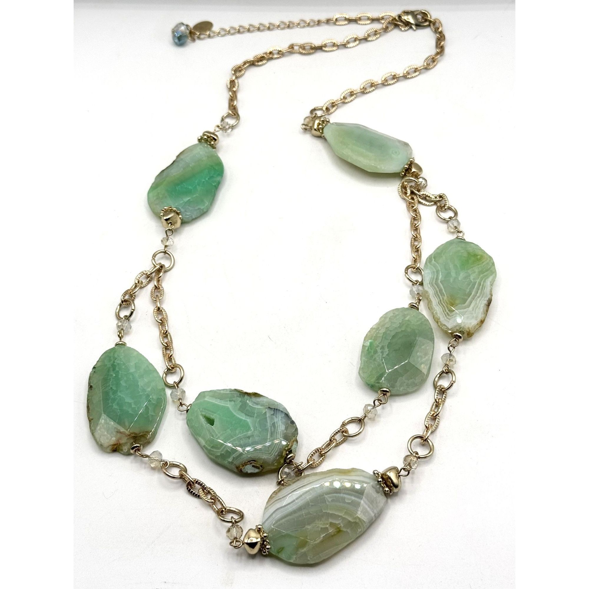 Vintage Green semi precious geode crystal necklace Size ONE SIZE - 1 Thumbnail