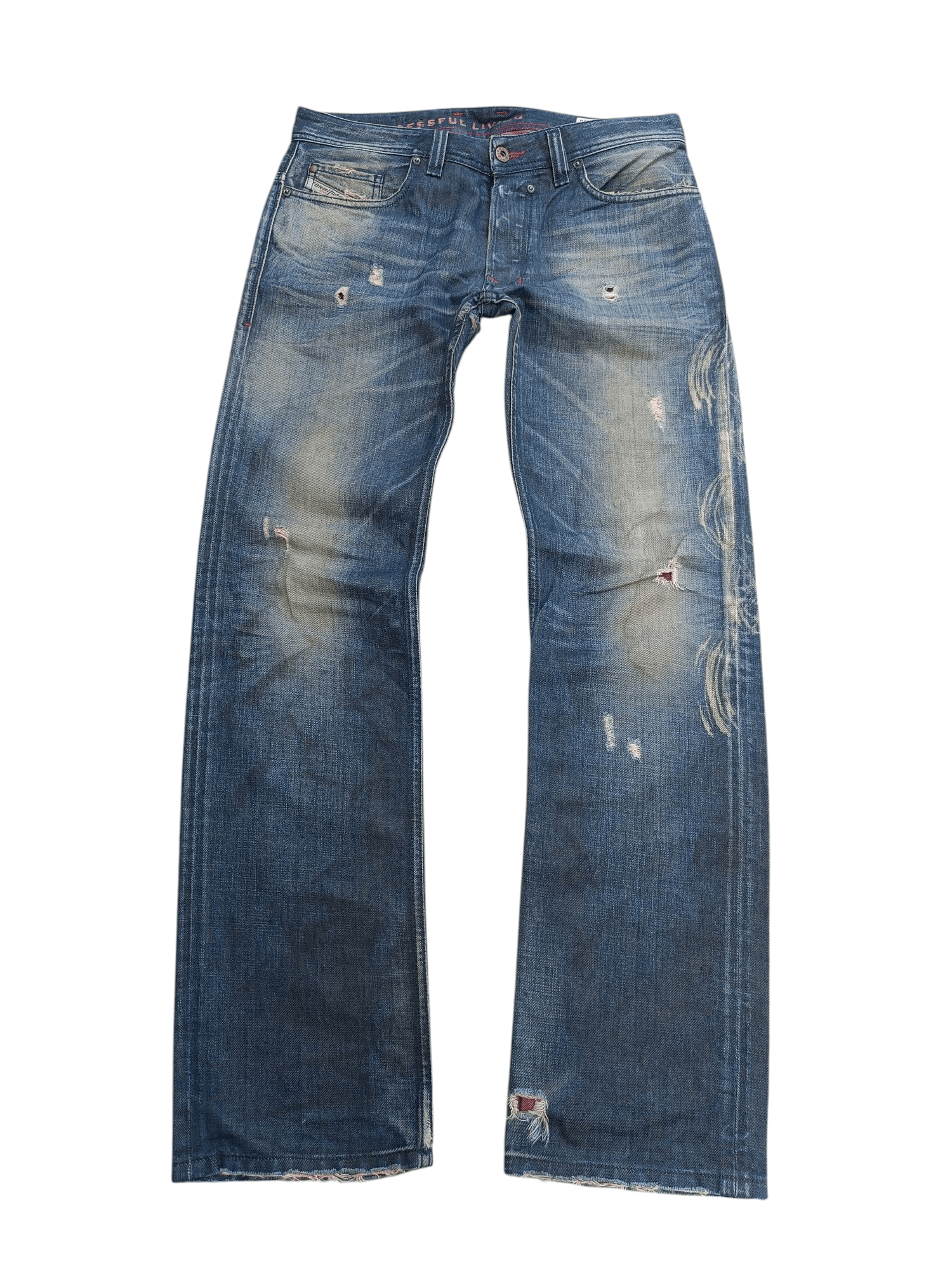 Diesel × Vintage Vintage Diesel Distressed Whiskers Faded Denim E264 Size US 32 / EU 48 - 1 Thumbnail