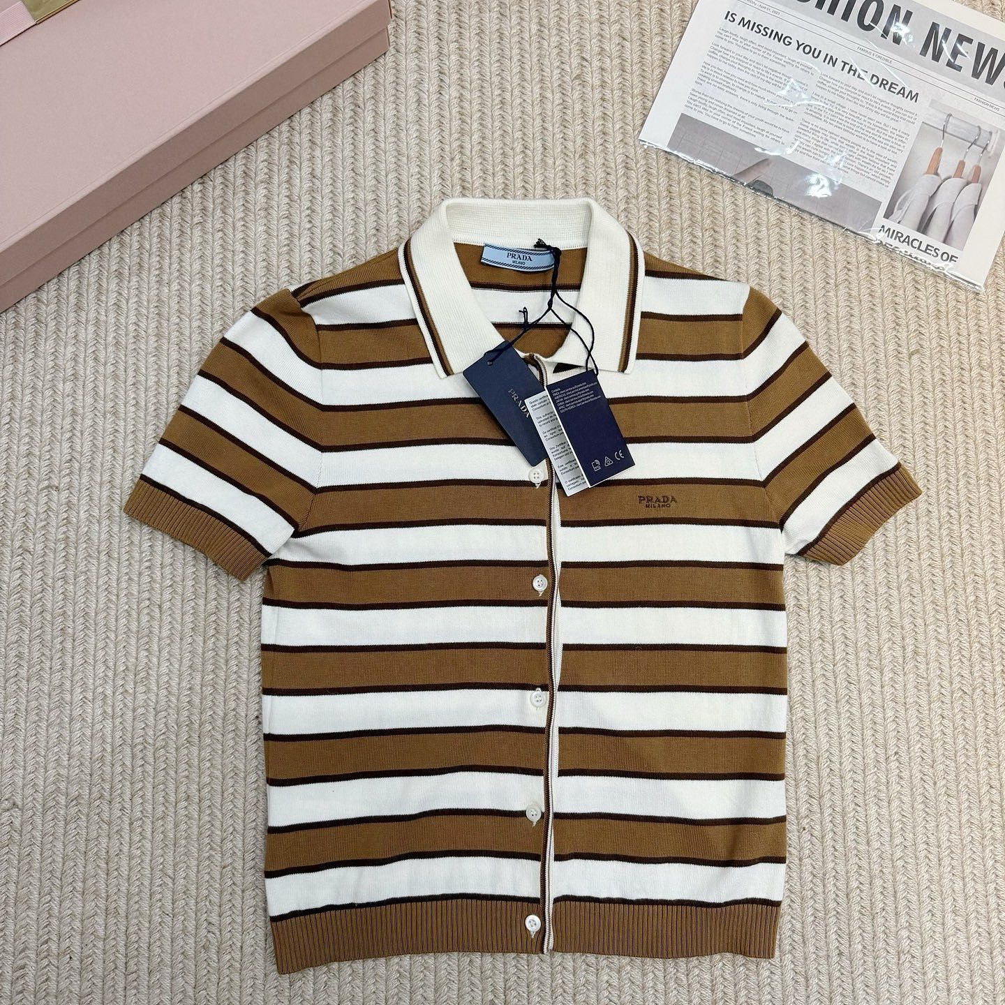 Prada Prada Striped Knit Cardigan Size 42 Size M / US 6-8 / IT 42-44 - 1 Thumbnail