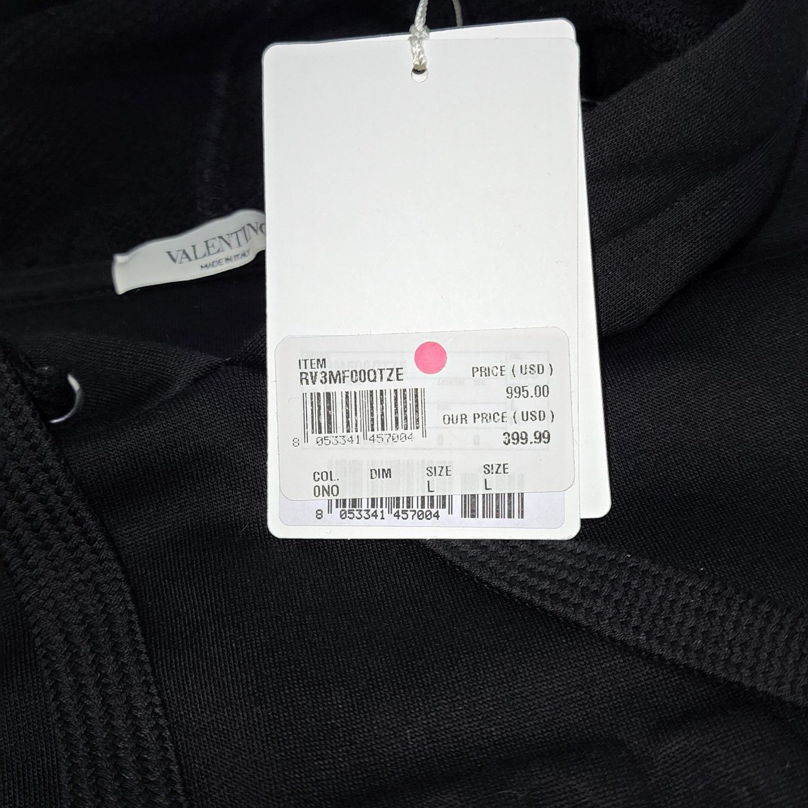 Valentino Valentino VLTN Embossed Logo Hoodie Black Size L MSRP $1090 Size US L / EU 52-54 / 3 - 8 Thumbnail