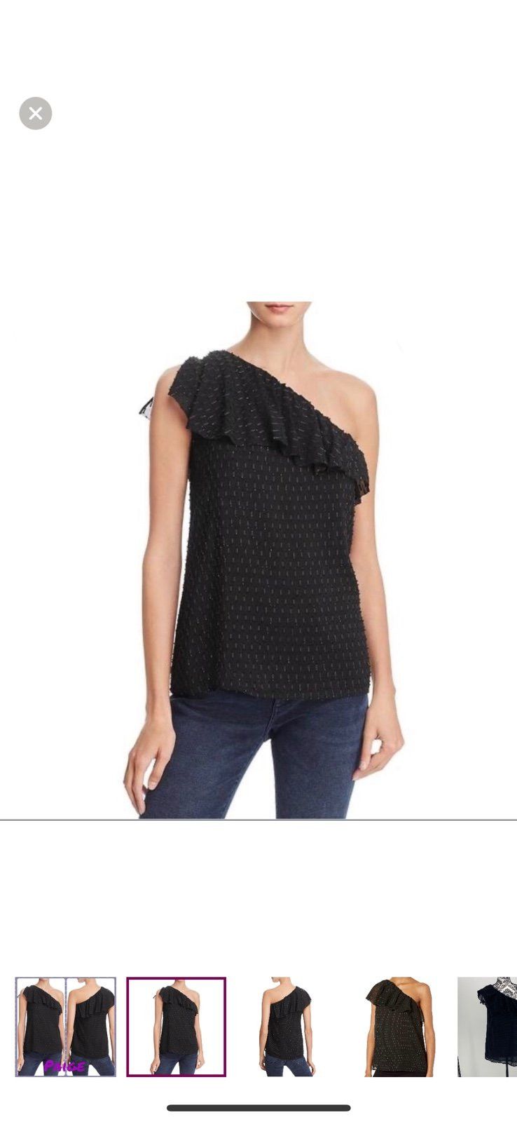 Paige Paige Womens Shandi Silk Metallic Pullover Top ruffle one s Size M / US 6-8 / IT 42-44 - 2 Thumbnail