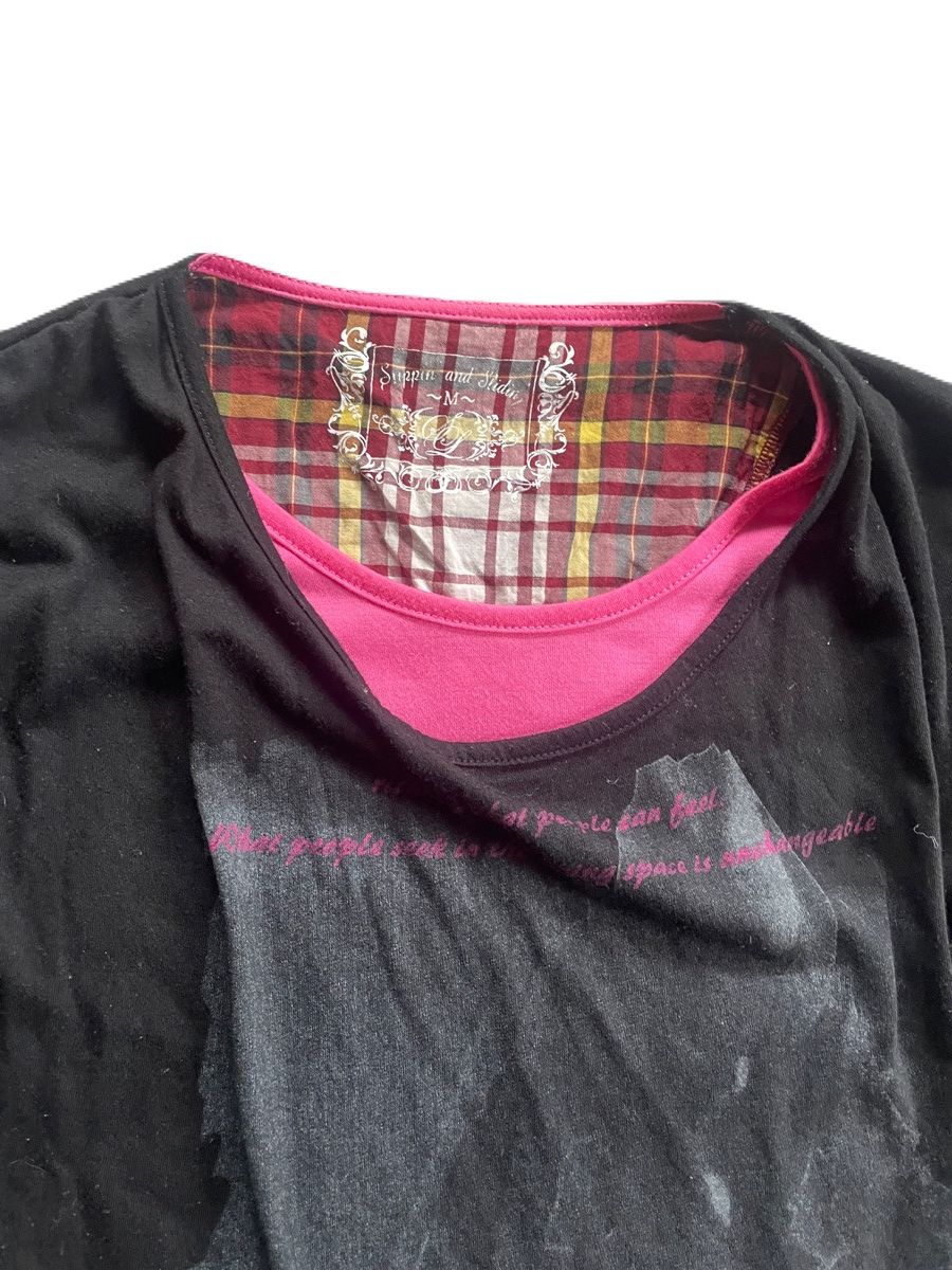 If Six Was Nine 2000s Japanese archive Layered Drape Poem 3/4 Sleeve Tee Y2K Size US S / EU 44-46 / 1 - 6 Thumbnail