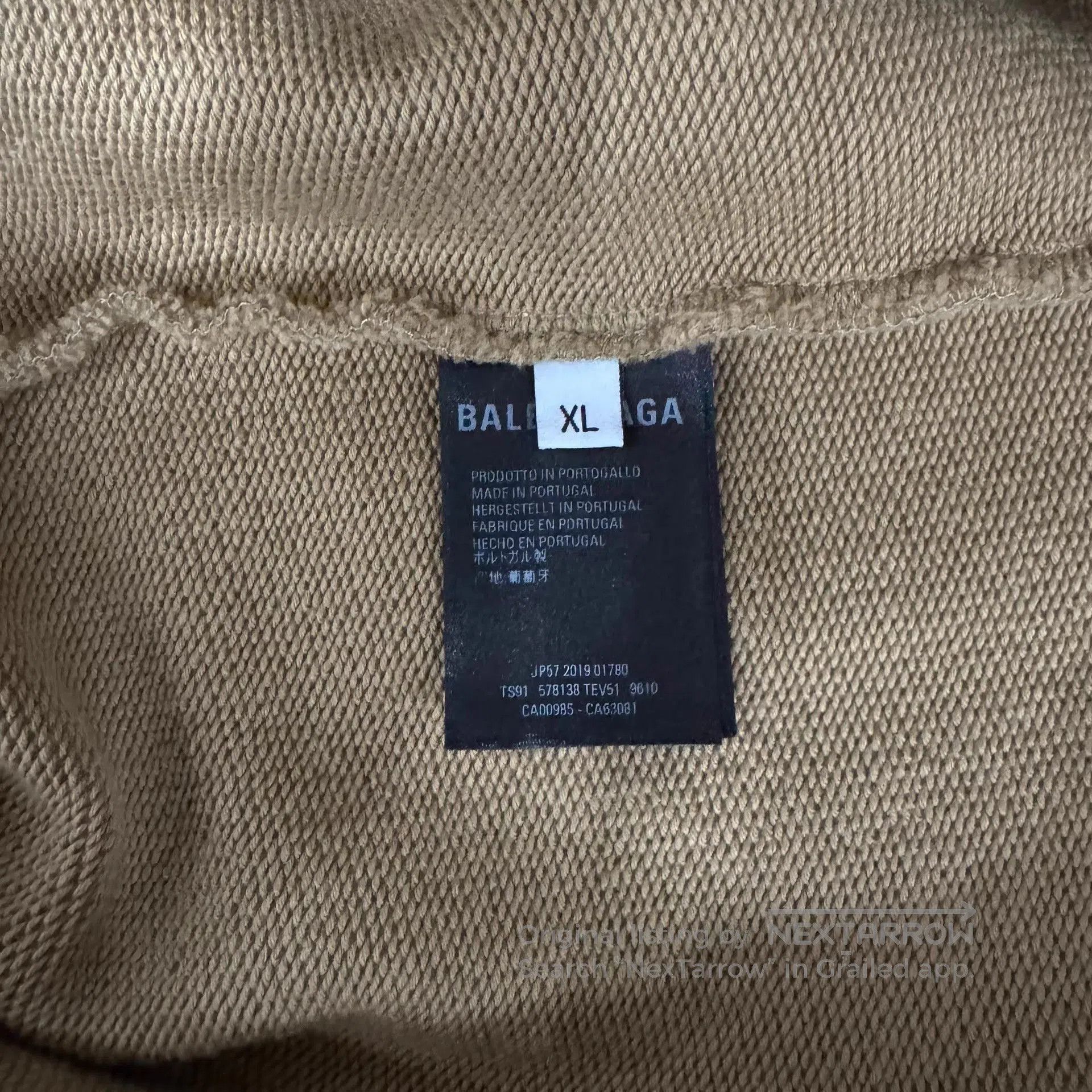 Balenciaga Brown Hoodie with Front Logo . Size US XL / EU 56 / 4 - 4 Thumbnail