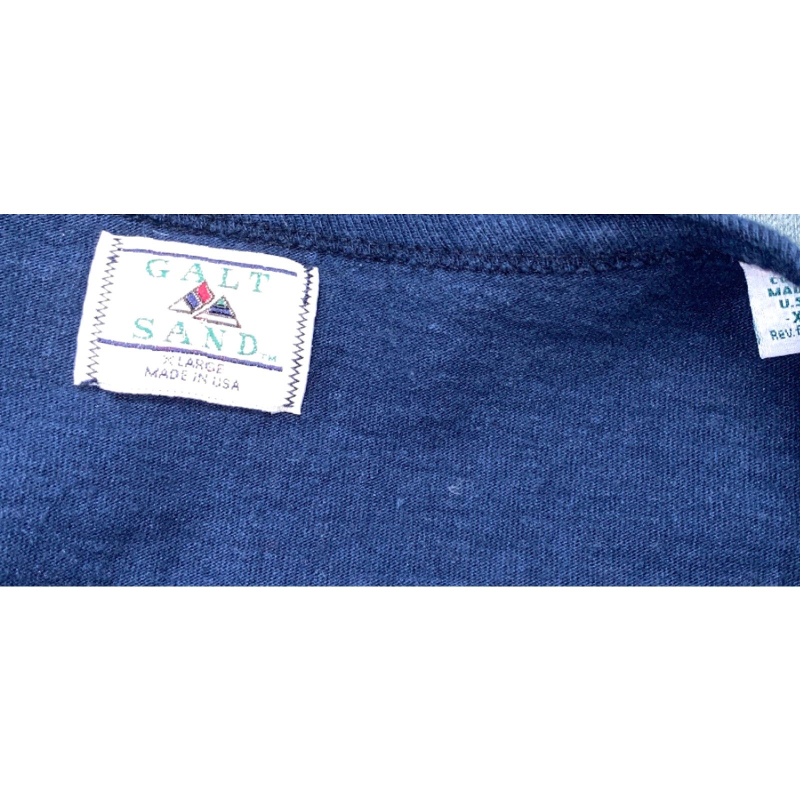 Vintage VINTAGE Galt Sand Mens T-Shirt Navy Blue Short Sleeve XL Cotton Illinois Thick Shirt Size US XL / EU 56 / 4 - 5 Thumbnail