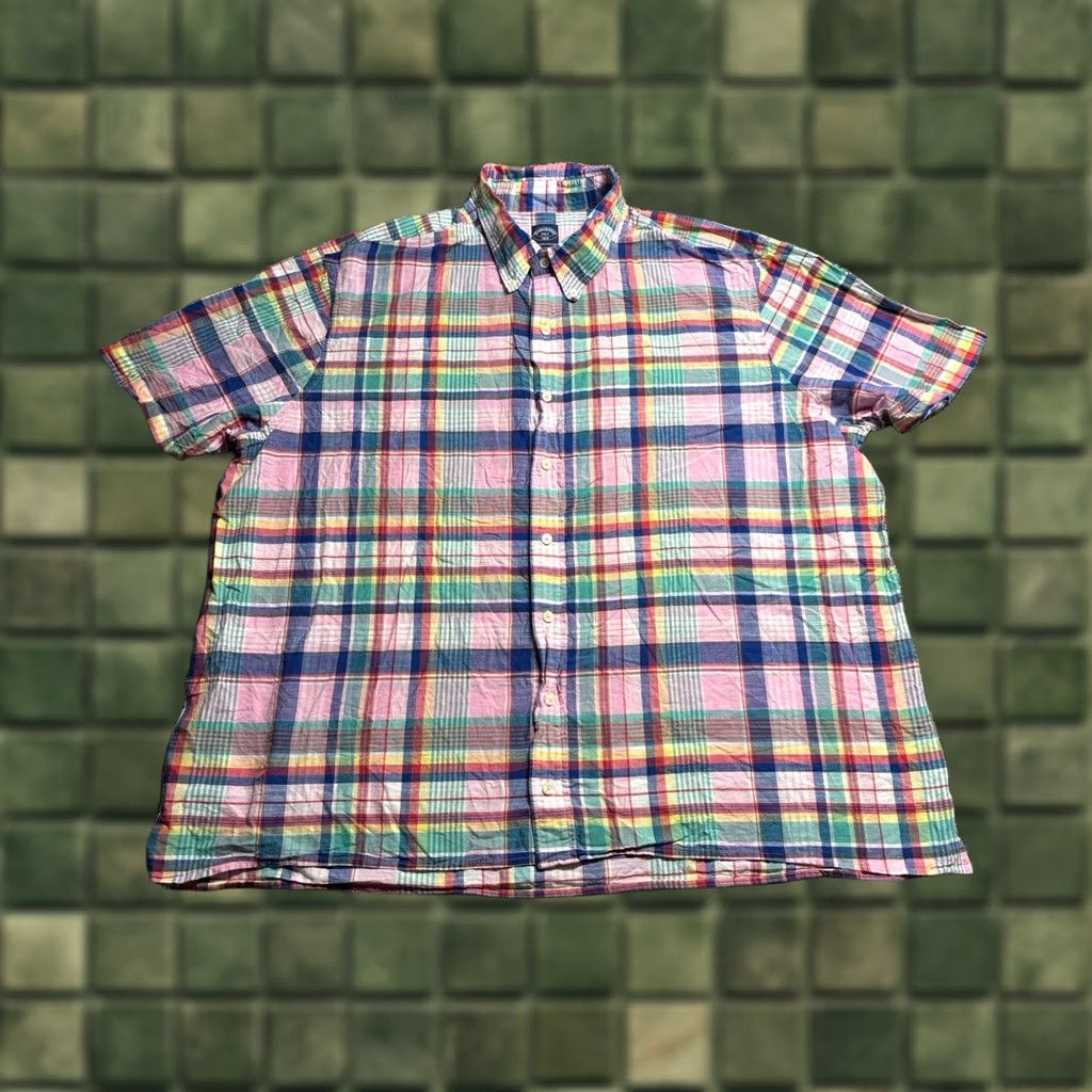 Brooks Brothers Brooks Brothers Pink Plaid Button Short Sleeve Lightweight Shirt Mens 2XLT Tall Size US XXL / EU 58 / 5 - 1 Thumbnail