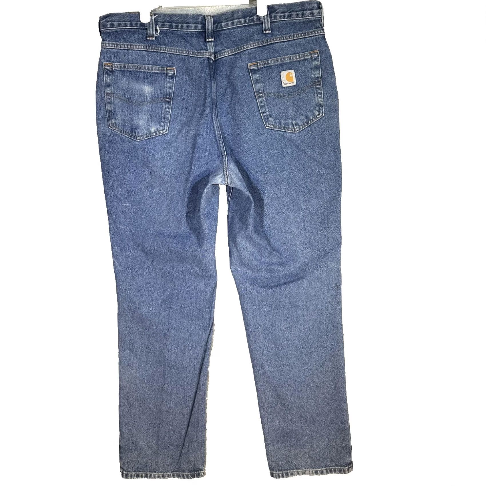 Carhartt Carhartt Jeans Mens 38x32 Blue Relaxed Fit Work Jeans Denim Pants 38x32 Mens Blue Carhartt 382-83 5-Pocket Workwear Size US 38 / EU 54 - 2 Thumbnail