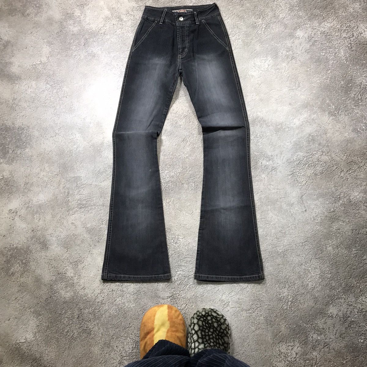Vintage Vintage 90s Faded Baggy Wide Leg Distressed Jeans Grunge Size 23" - 1 Thumbnail