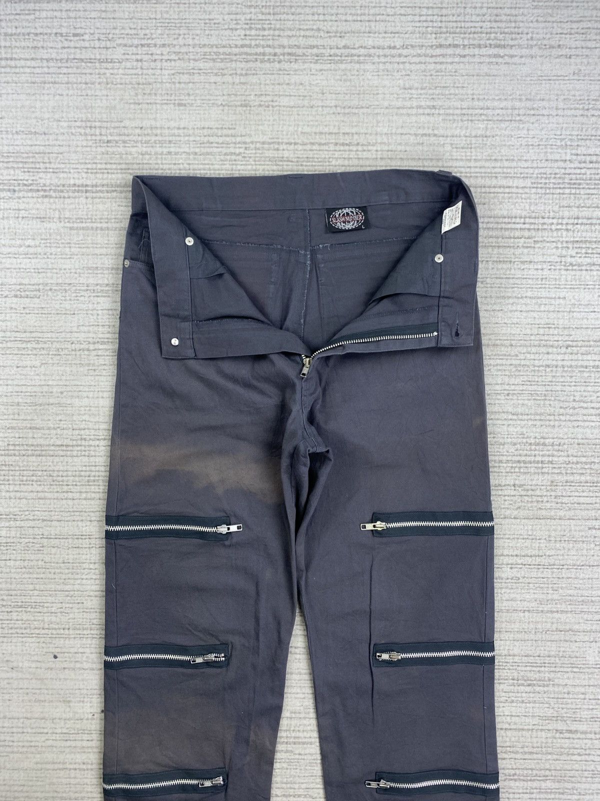 Japanese Brand Vintage Slash Number Punk Multizipper Bondage Pants Size US 31 - 8 Thumbnail