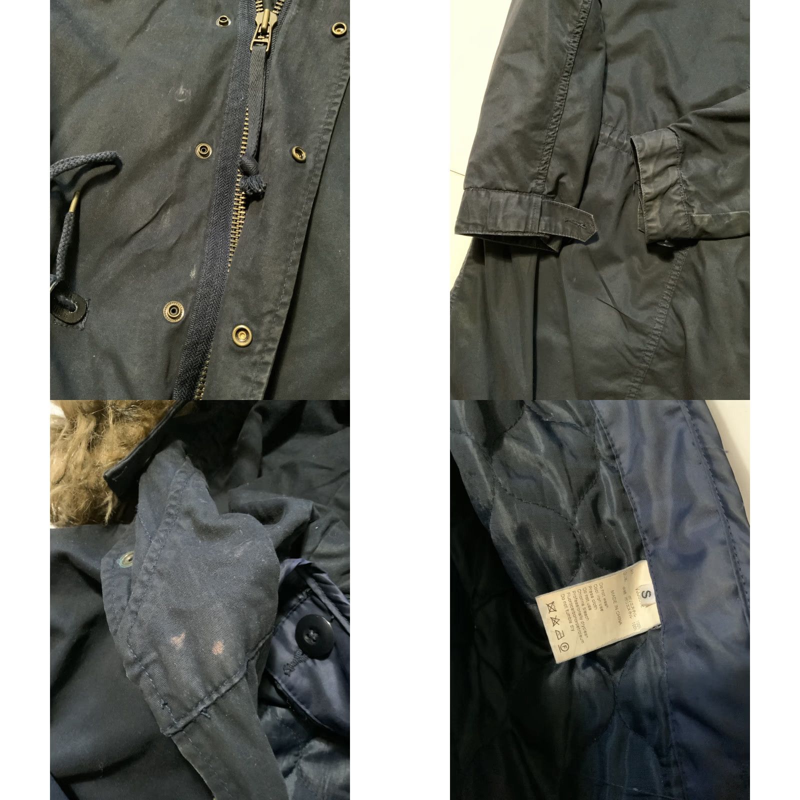 Vintage Vanquish Shibuya Tokyo Japan Navy Blue Faux Fur Hooded Fishtail Parka Jacket SM Mens Size S Blue Hooded Parka Jacket Size US S / EU 44-46 / 1 - 8 Thumbnail