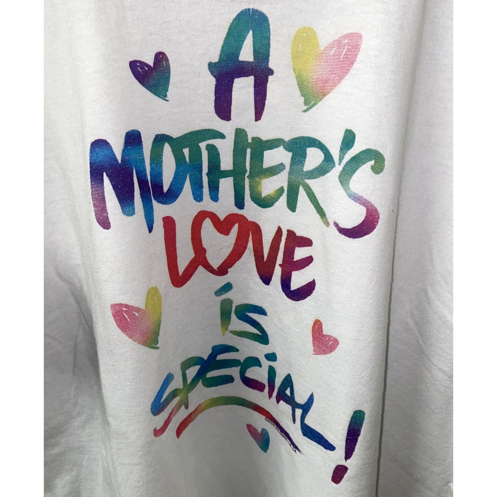 Vintage Oneita Power/50 Womens White Short Sleeve T-Shirt L Mothers Love Size L / US 10 / IT 46 - 2 Thumbnail