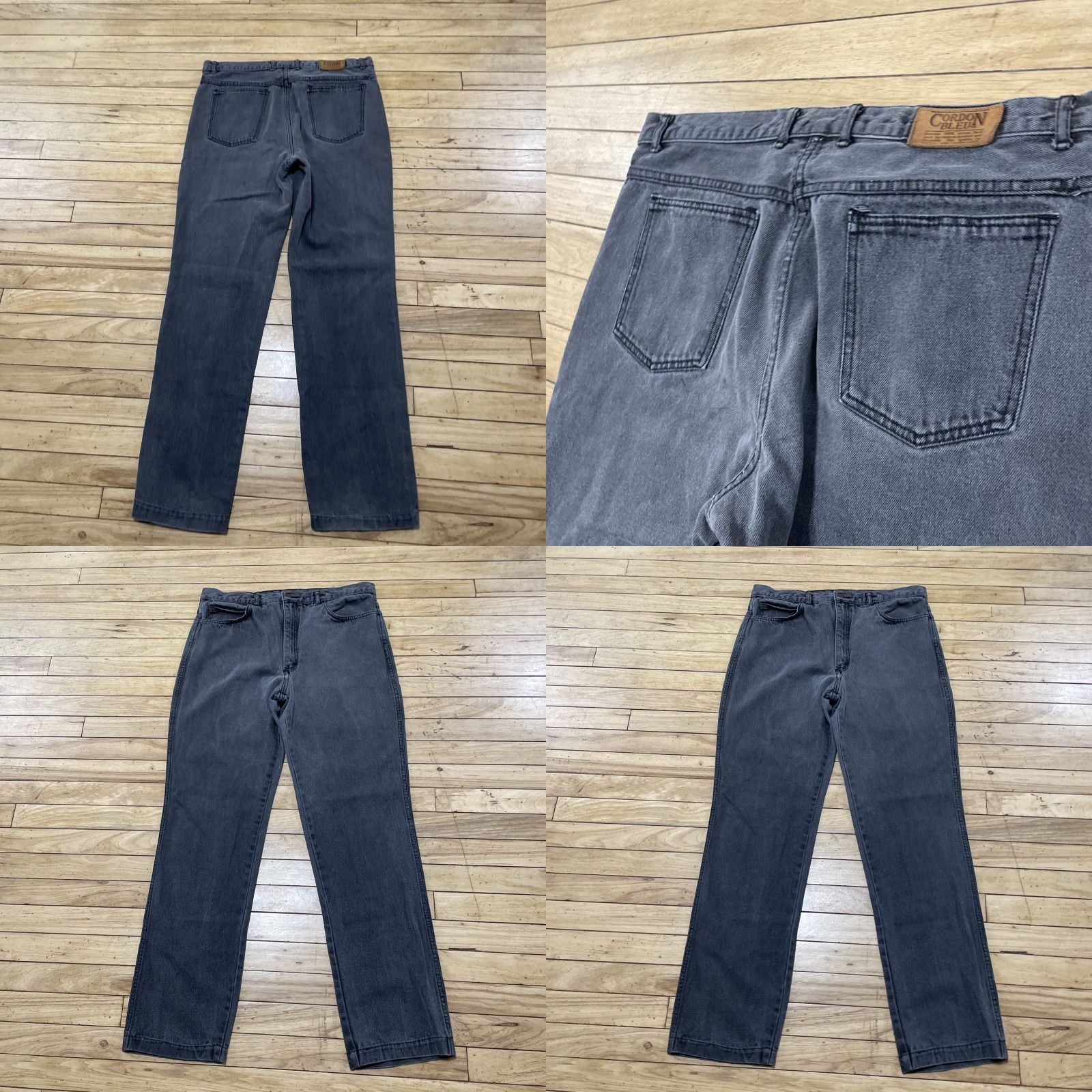 Cordone VINTAGE Cordon Bleu Jeans Men 36 Denim 34X32 Gray Black 90s Streetwear Straight Jeans Mens Size US 36 / EU 52 - 11 Thumbnail