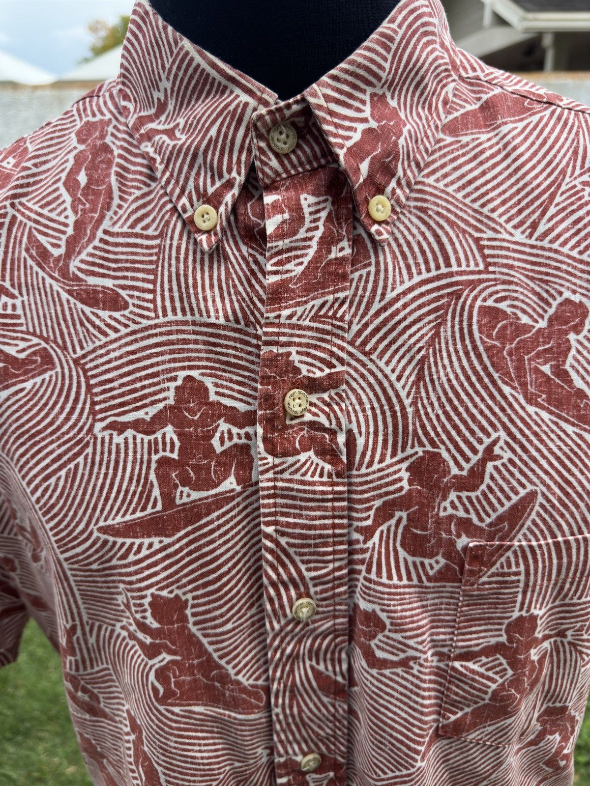 Reyn Spooner PreOwned Reyn Spooner Hawaiian Print Red Full Button Men's L Size US L / EU 52-54 / 3 - 3 Thumbnail