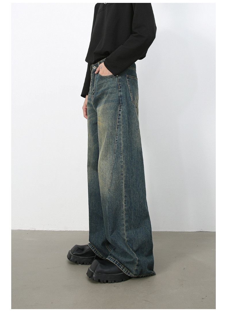 Vintage Retro distressed men's straight loose wide-leg washed jeans Size US 32 / EU 48 - 4 Thumbnail