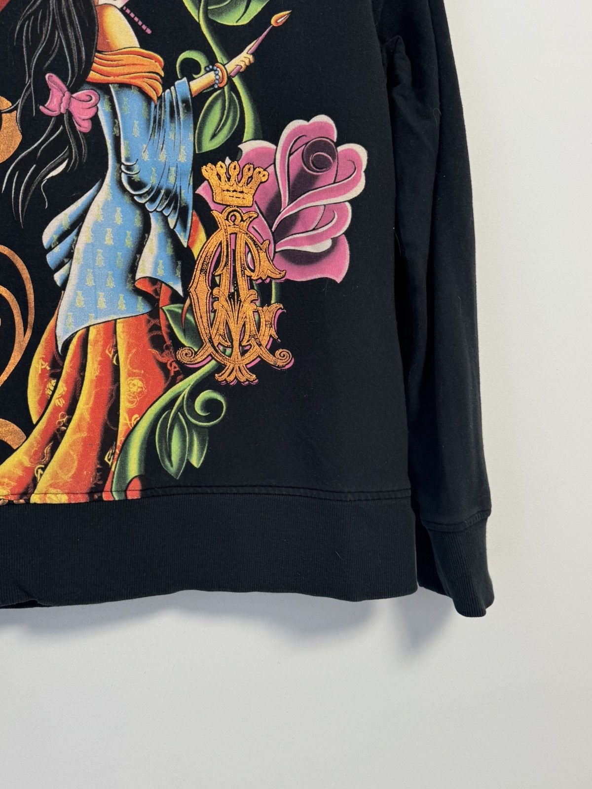 Christian Audigier VTG Christian Audigier Black Zip Hoodie Size L / US 10 / IT 46 - 17 Thumbnail
