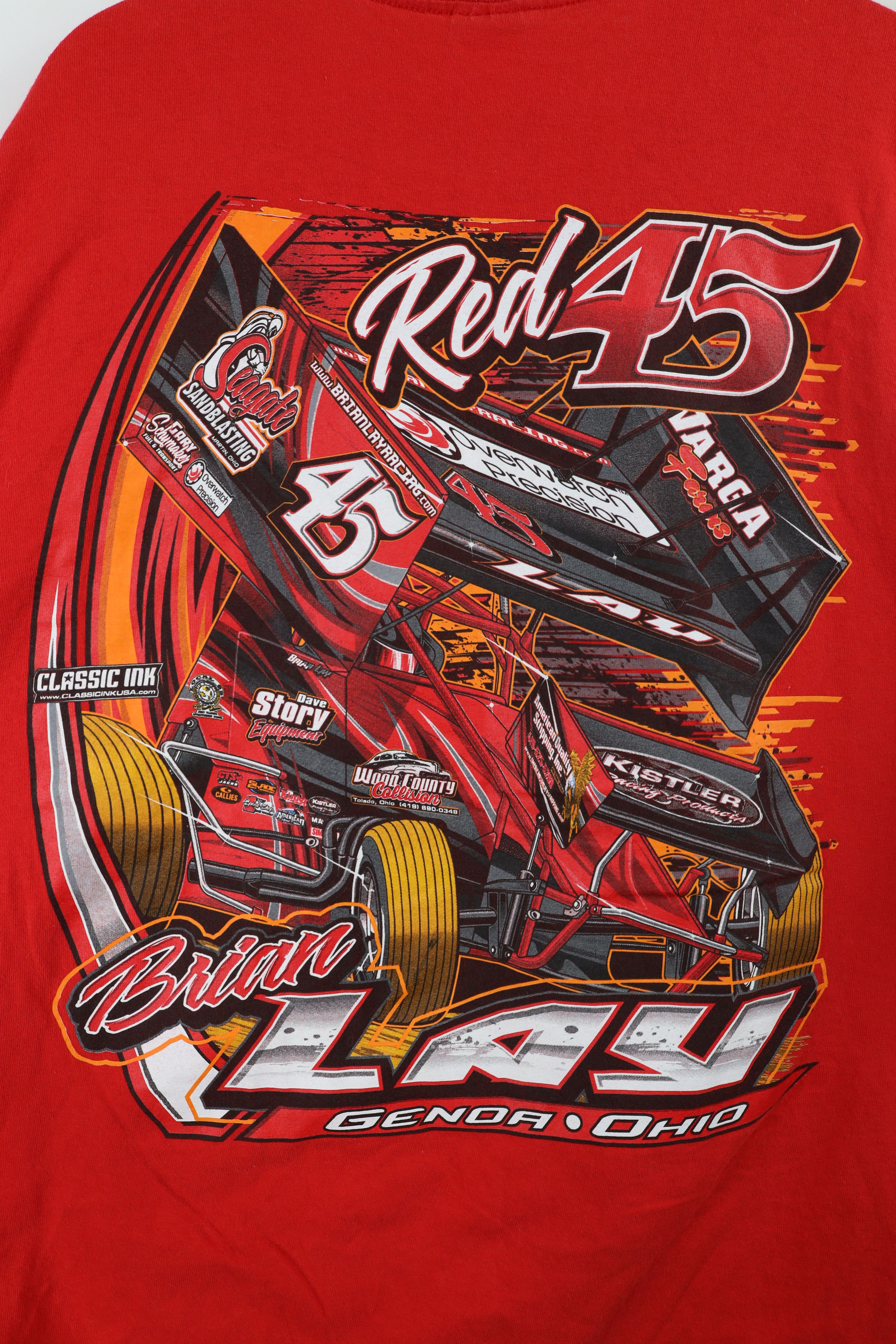Vintage Vintage Y2K Streetwear Red 45 Car Racing Tribal T-Shirt Red Size US XXL / EU 58 / 5 - 6 Thumbnail