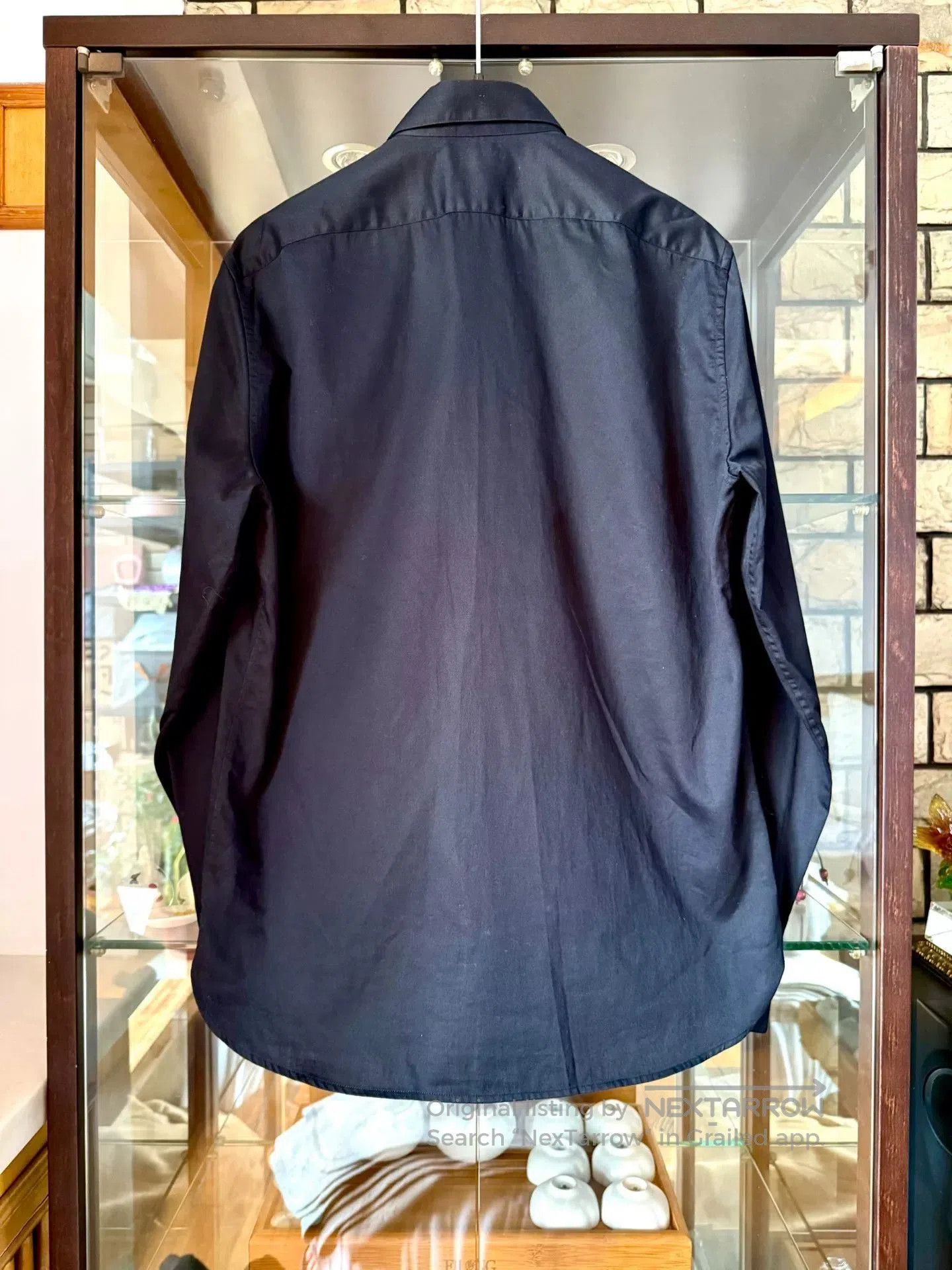 Saint Laurent Paris Saint Laurent 20FW Runway Black Poplin Shirt. Size US M / EU 48-50 / 2 - 4 Thumbnail