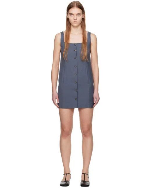 Loulou de Saison o1s22i1n1024 Buttoned Pinafore Dress in Grey Size M / US 6-8 / IT 42-44 - 1 Thumbnail