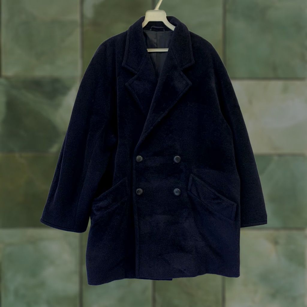 Max Mara Max Mara Wool Overcoat Navy Blue Long XL Mens Italy - Double Breasted Coat Size US XL / EU 56 / 4 - 1 Thumbnail