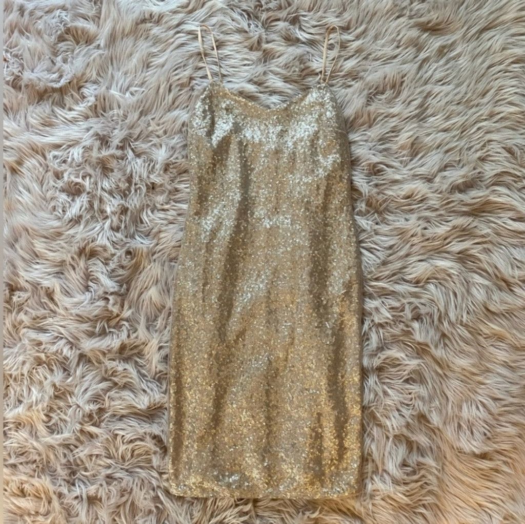 Other NWT Tracy Reese Gold Sequin Dress Size L / US 10 / IT 46 - 8 Thumbnail