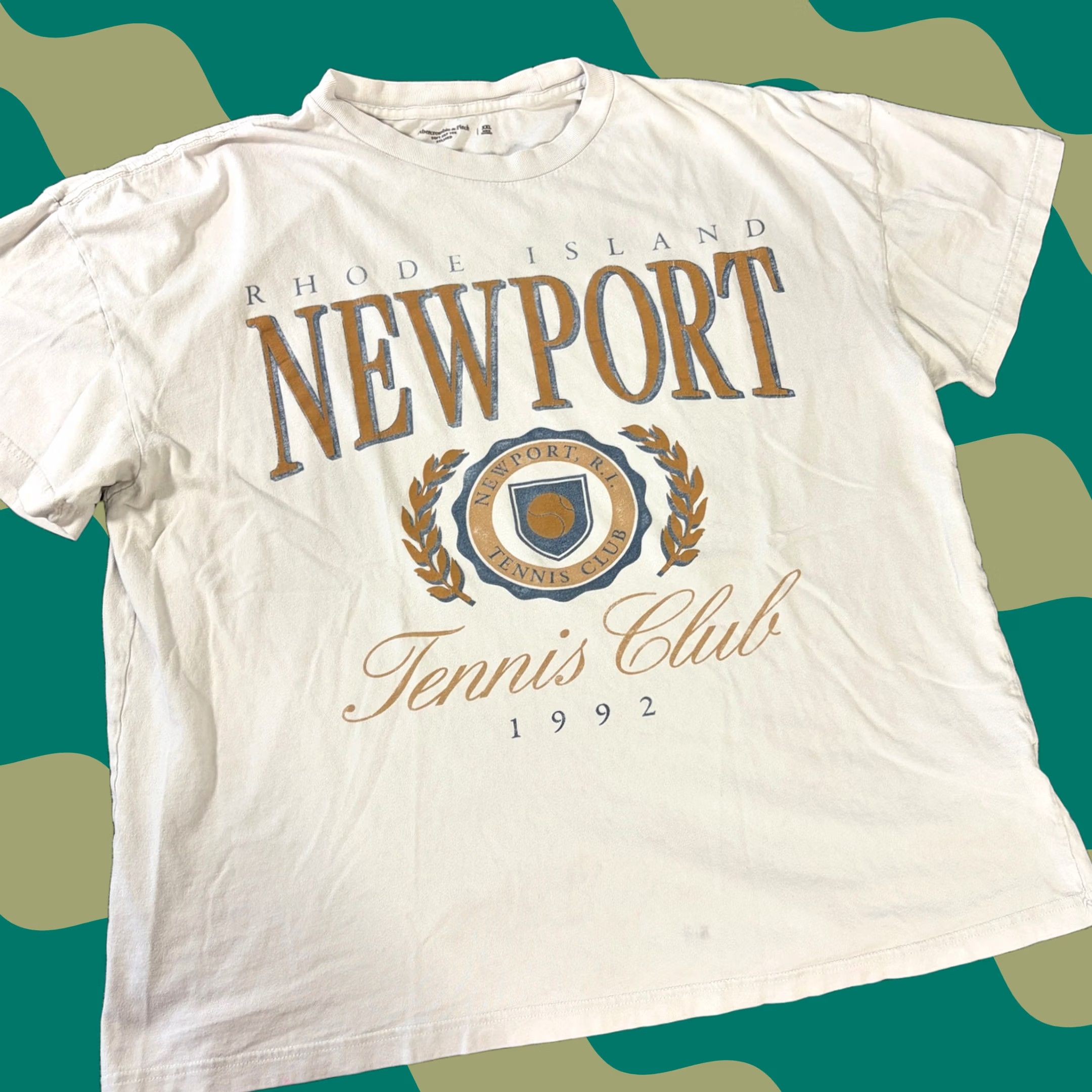 Vintage VINTAGE Abercrombie & Fitch Newport Tennis Club Soft Af Relaxed Tee XXL Shirt Men White 2XL Size US XXL / EU 58 / 5 - 1 Thumbnail
