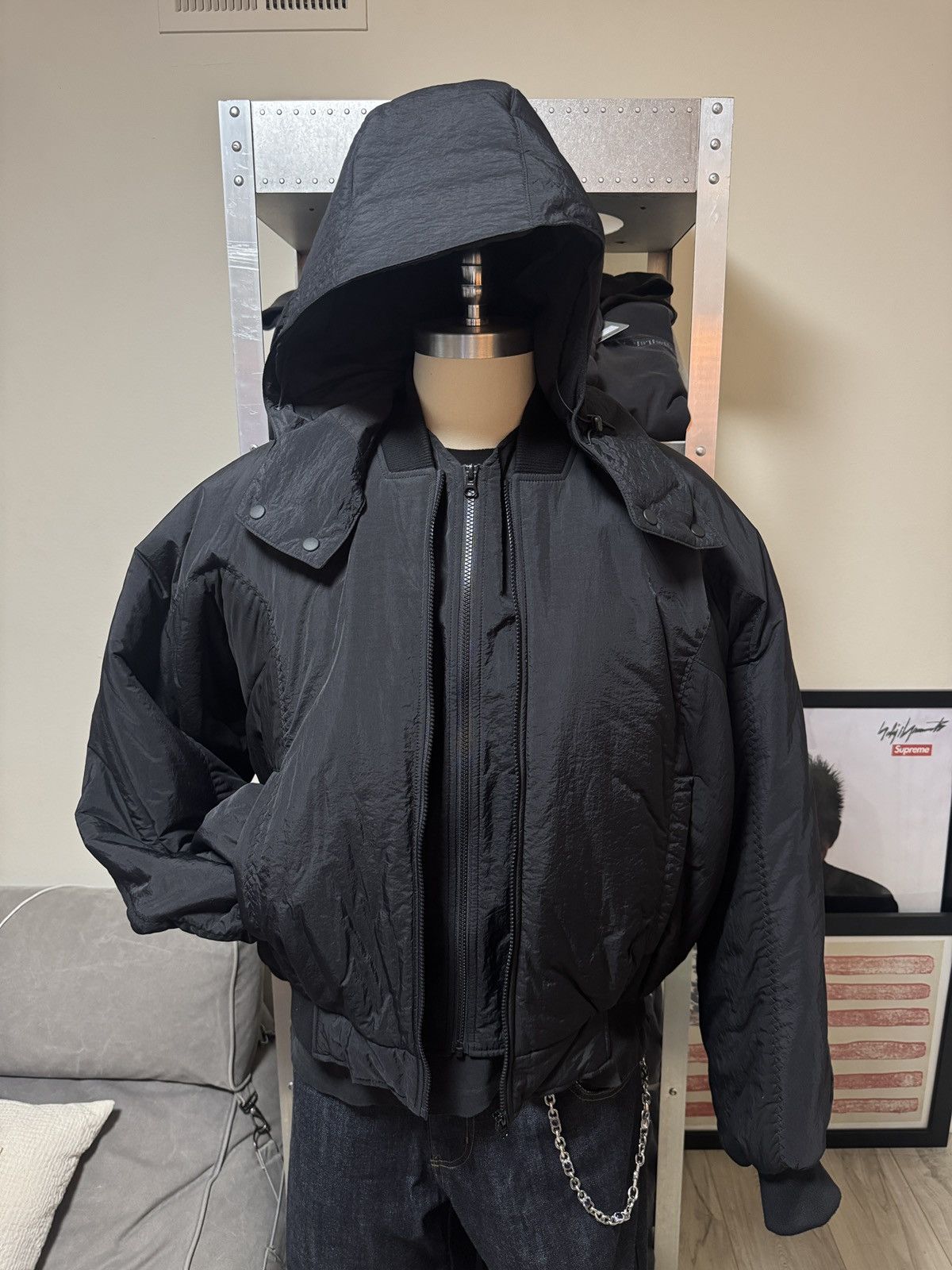 Hyein Seo Hyein Seo Double Zip Hooded Bomber Puffer Jacket Black Size US XL / EU 56 / 4 - 1 Thumbnail