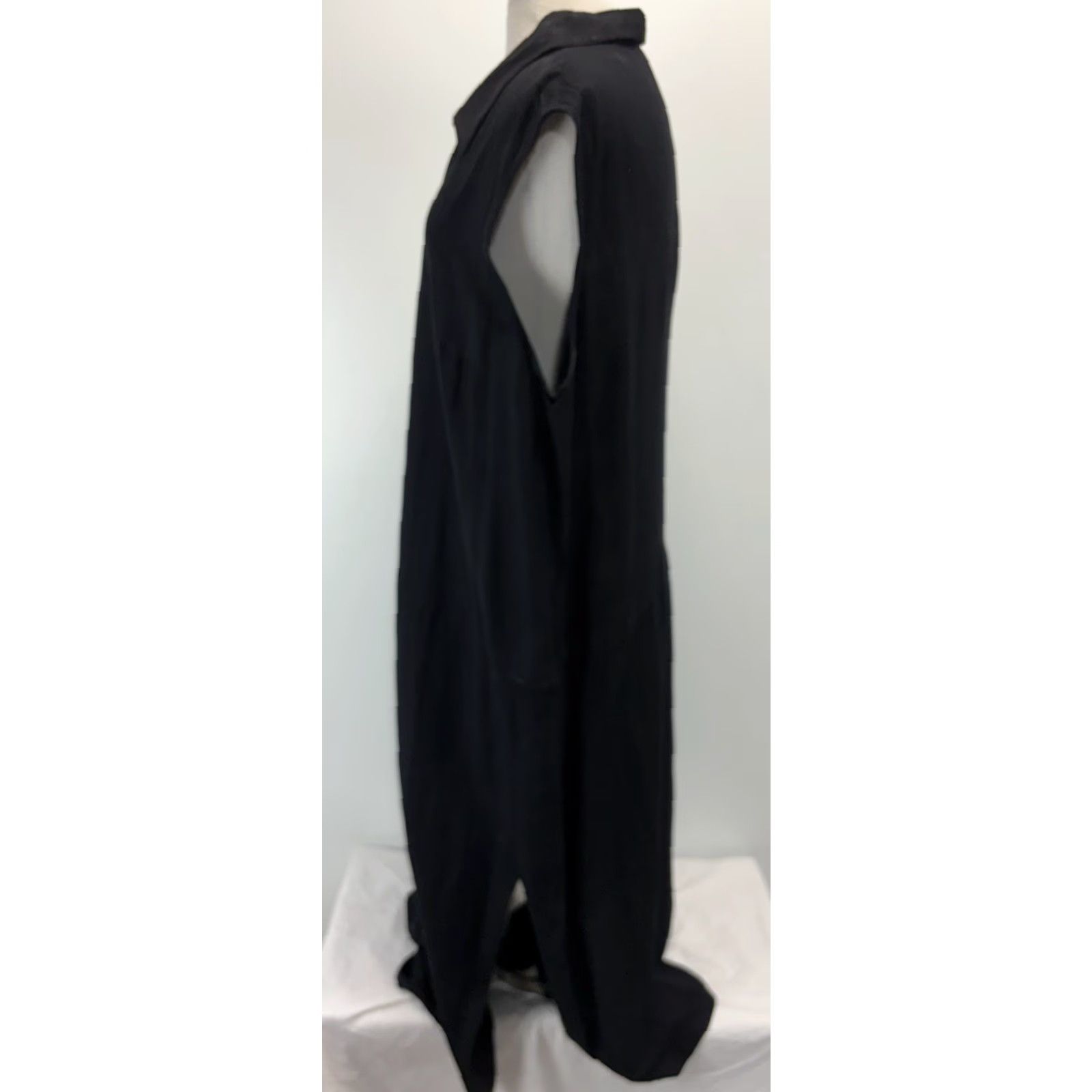 Vintage VINTAGE Tamotsu Linen Blend Maxi Dress Women’s 22W Plus Black Lagenlook Minimalist Dress Mens? Size 3XL / US 20-22 - 2 Thumbnail