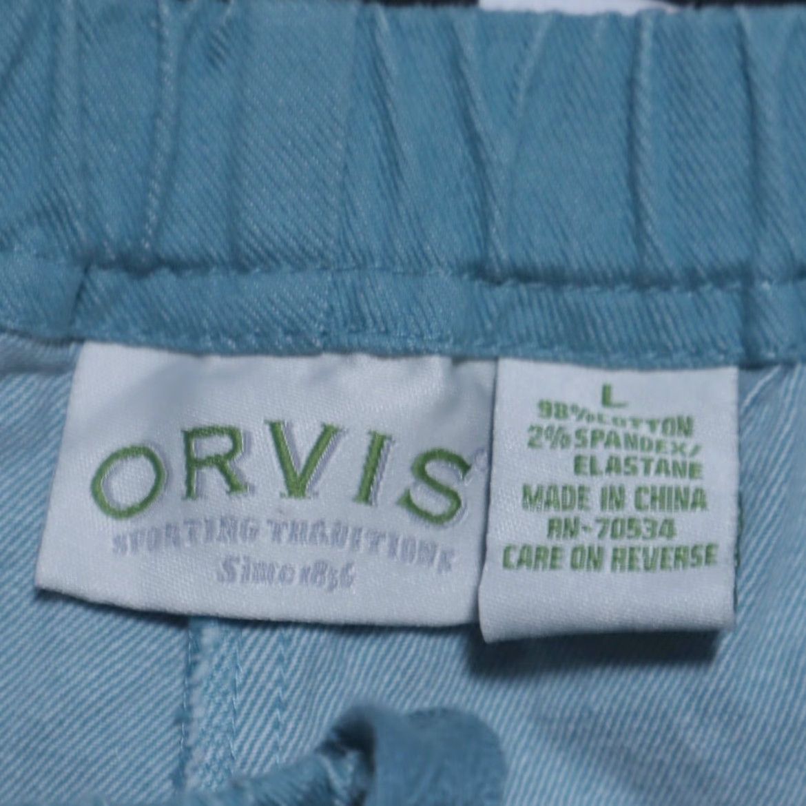 Orvis Orvis Stretch Elastic Waist Cotton Canvas Chino Shorts Green Men's L Size US 33 - 5 Thumbnail
