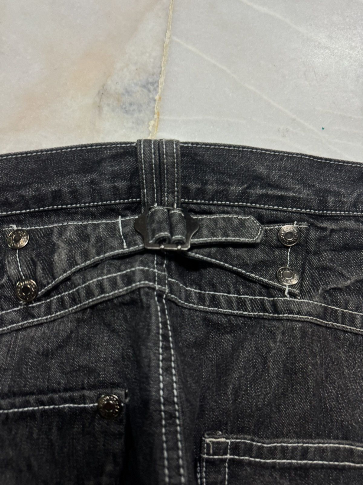 Tornado Mart 💥INSANE💥VINTAGE LOWBOX CLAW MUDWASH BUCKLE BACK SHORT JEANS Size US 30 / EU 46 - 16 Thumbnail
