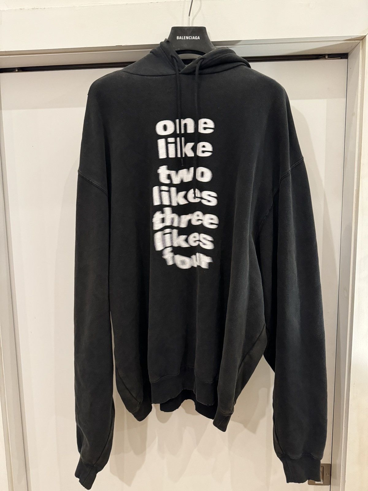 Balenciaga Winter 20 One like Two Likes Three Likes Four Hoodie Size US S / EU 44-46 / 1 - 5 Thumbnail