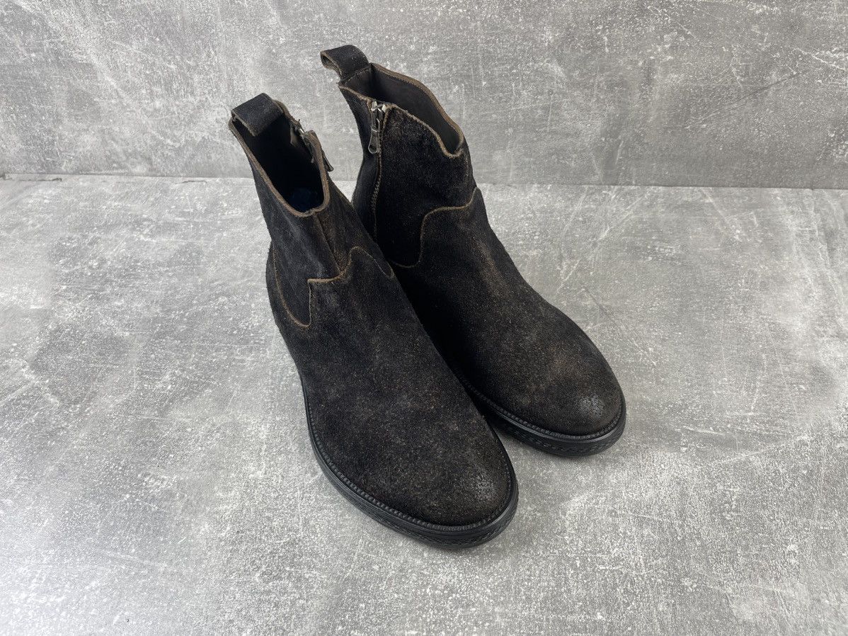 A1923 Avant Garde Handcrafted Zip C.C.Poell Style Suede Boots Size US 9 / IT 39 - 3 Thumbnail