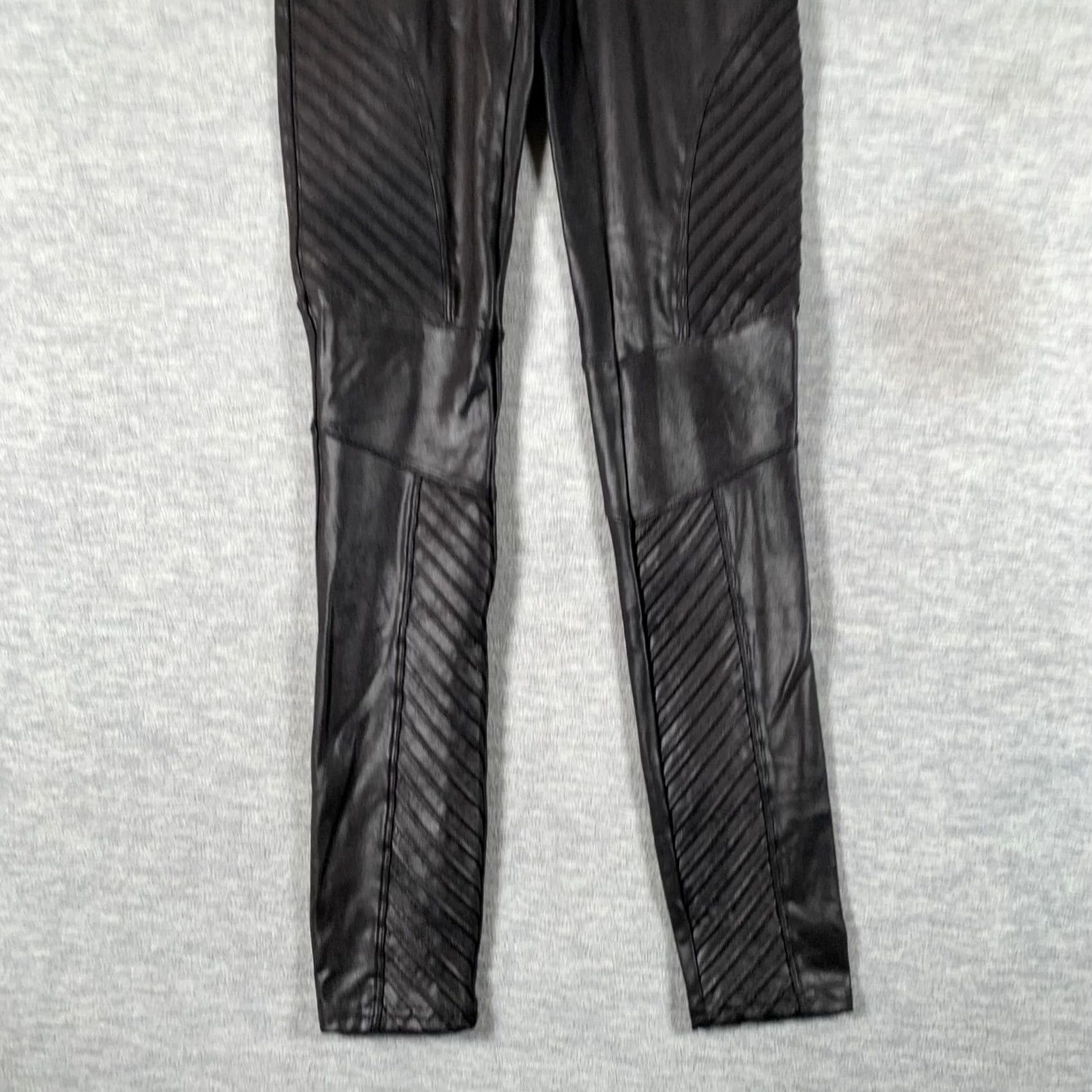 Spanx Spanx Faux Leather Moto Leggings Womens Small Black High Rise Ankle Shaping Size 28" / US 6 / IT 42 - 3 Thumbnail